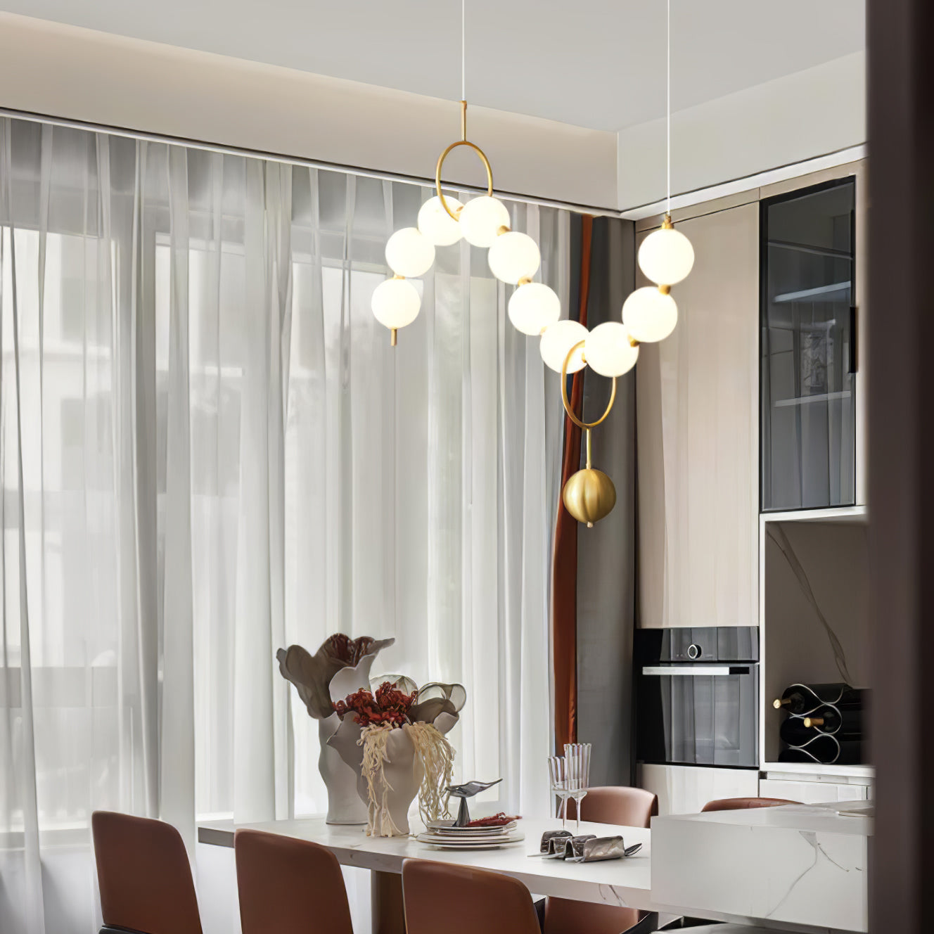 Lustra Pendant Lamp Necklace Glass-Neutral Decor