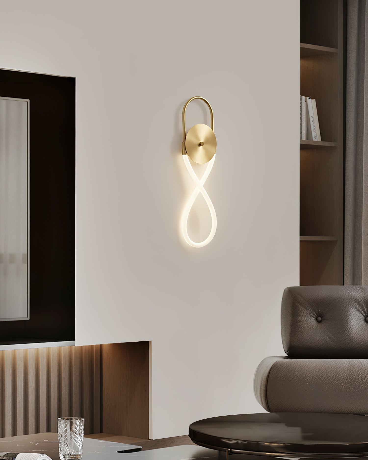 Ilirel Art Necklace Loop Brass Wall Lamp-Neutral Decor