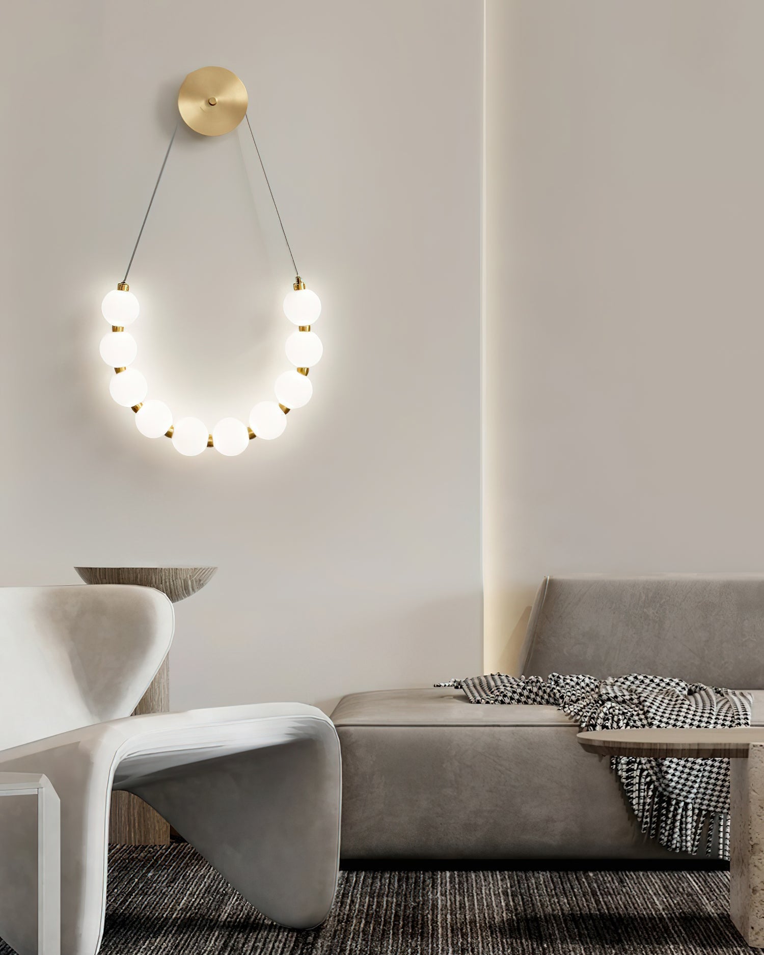 Ilirel Art Necklace Loop Brass Wall Lamp-Neutral Decor