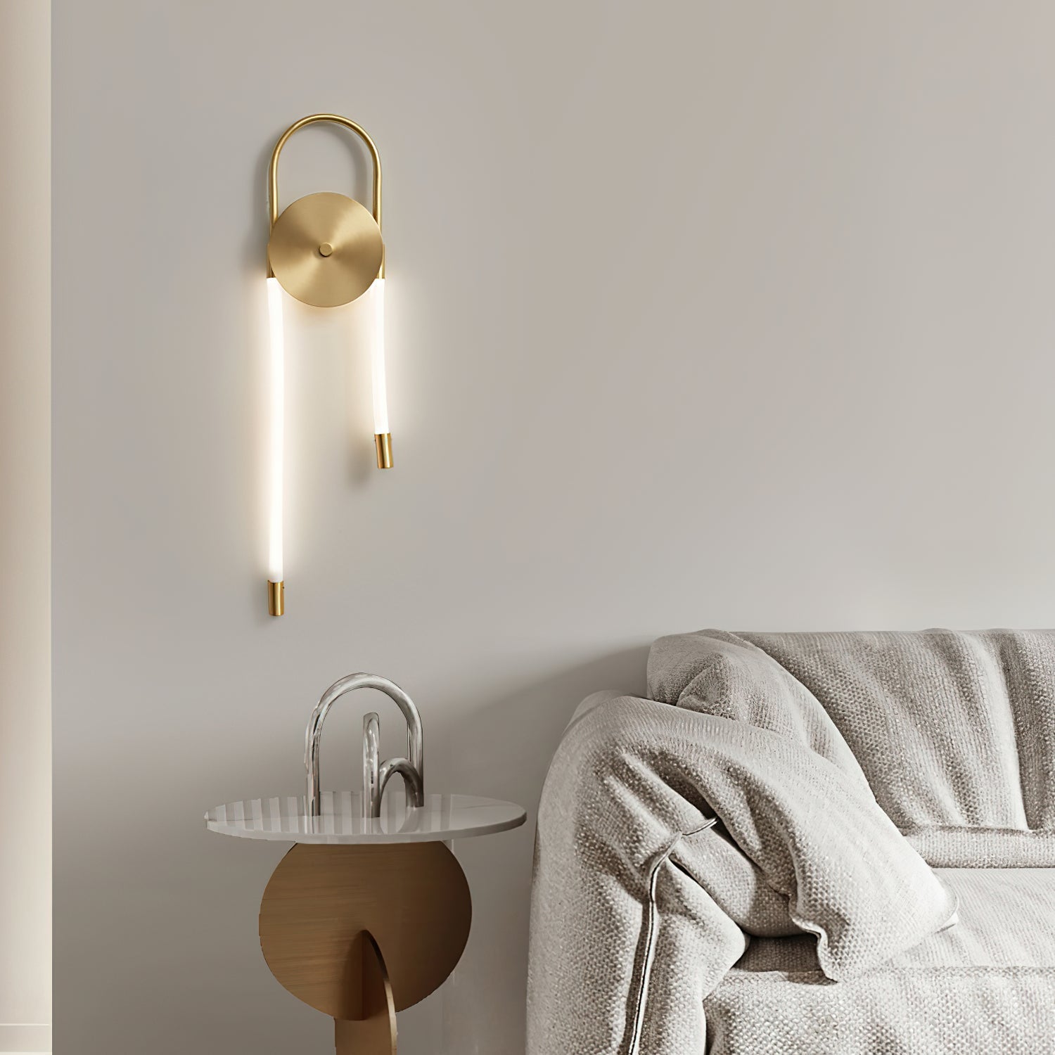 Ilirel Art Necklace Loop Brass Wall Lamp-Neutral Decor