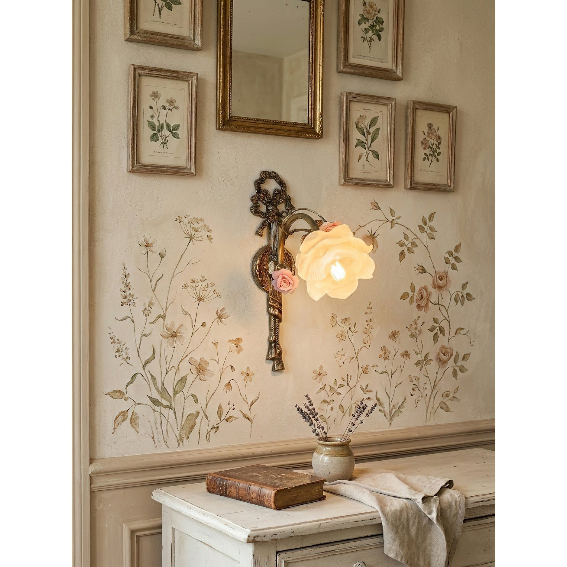 Front view of the Neiman Wall Lamp against a neutral wall.