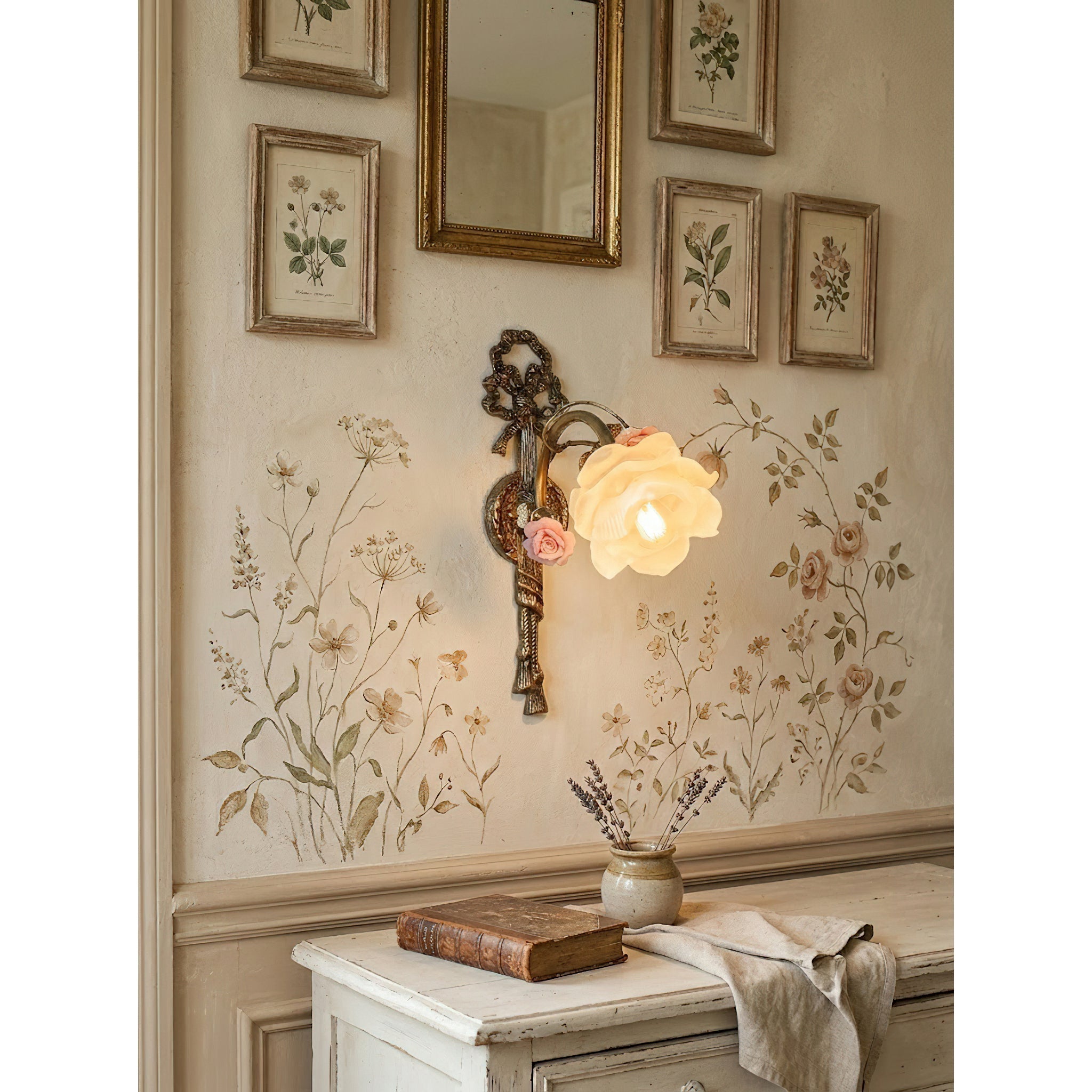 Front view of the Neiman Wall Lamp against a neutral wall.