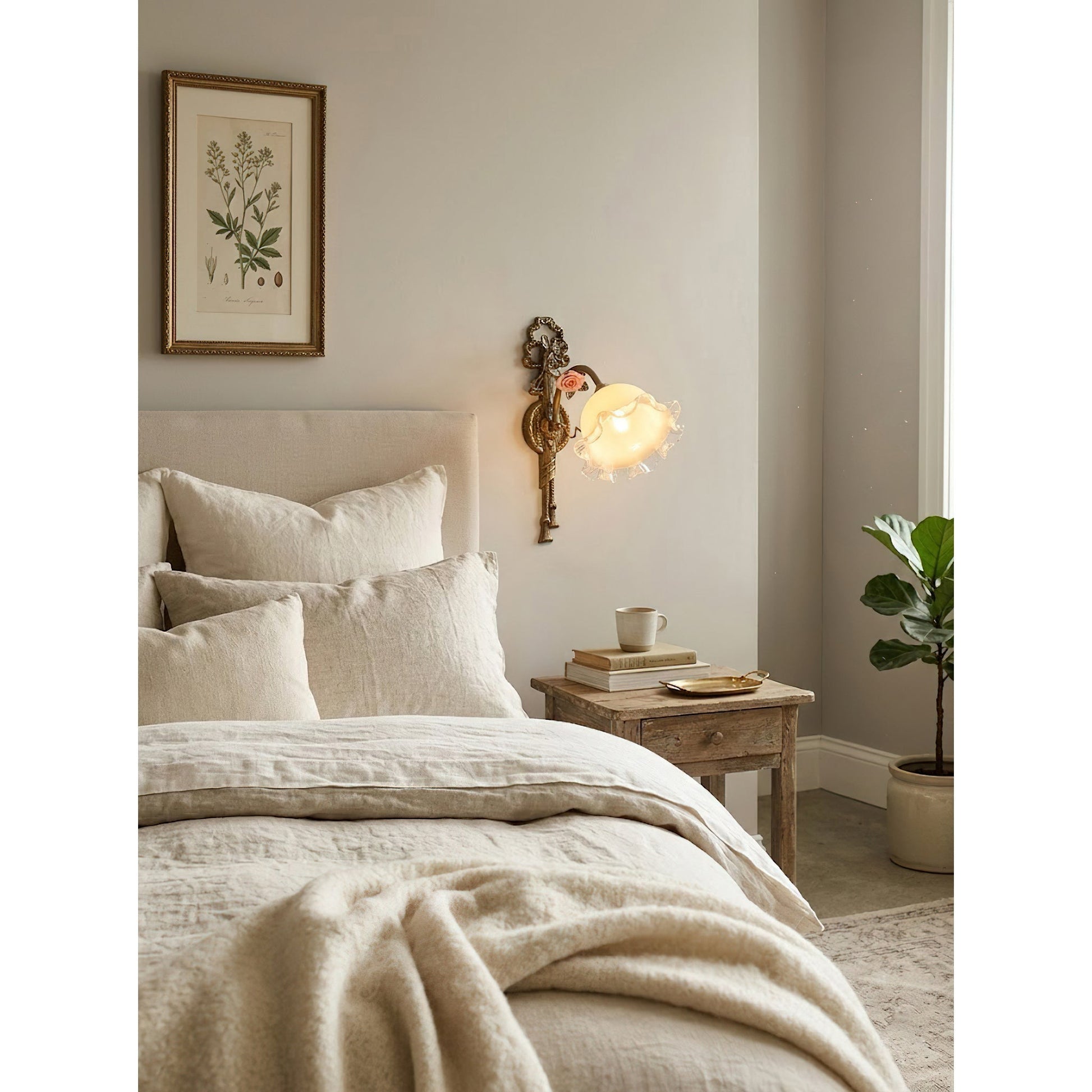 Neiman Wall Lamp, Model C, with its unique glass shape.