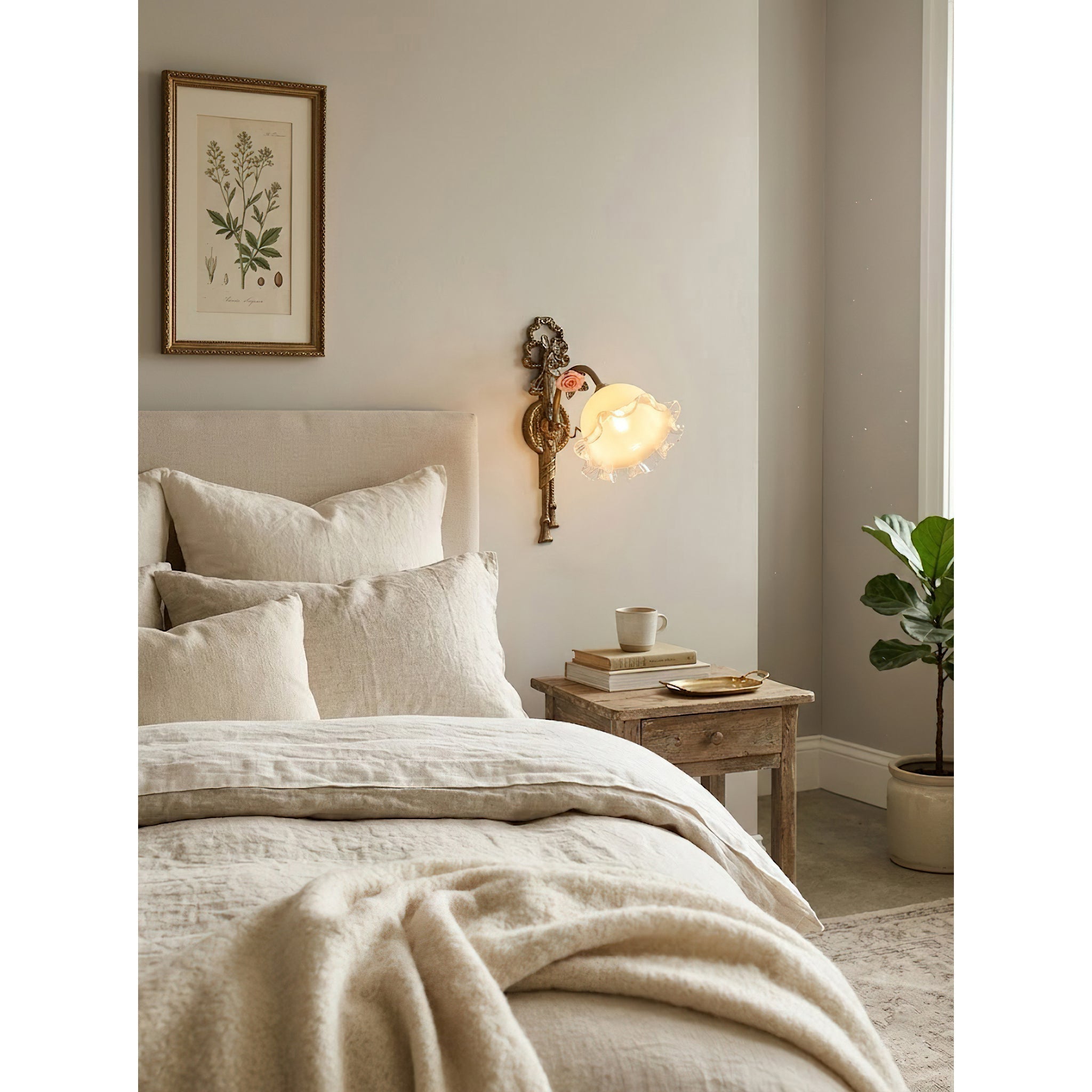 Neiman Wall Lamp, Model C, with its unique glass shape.