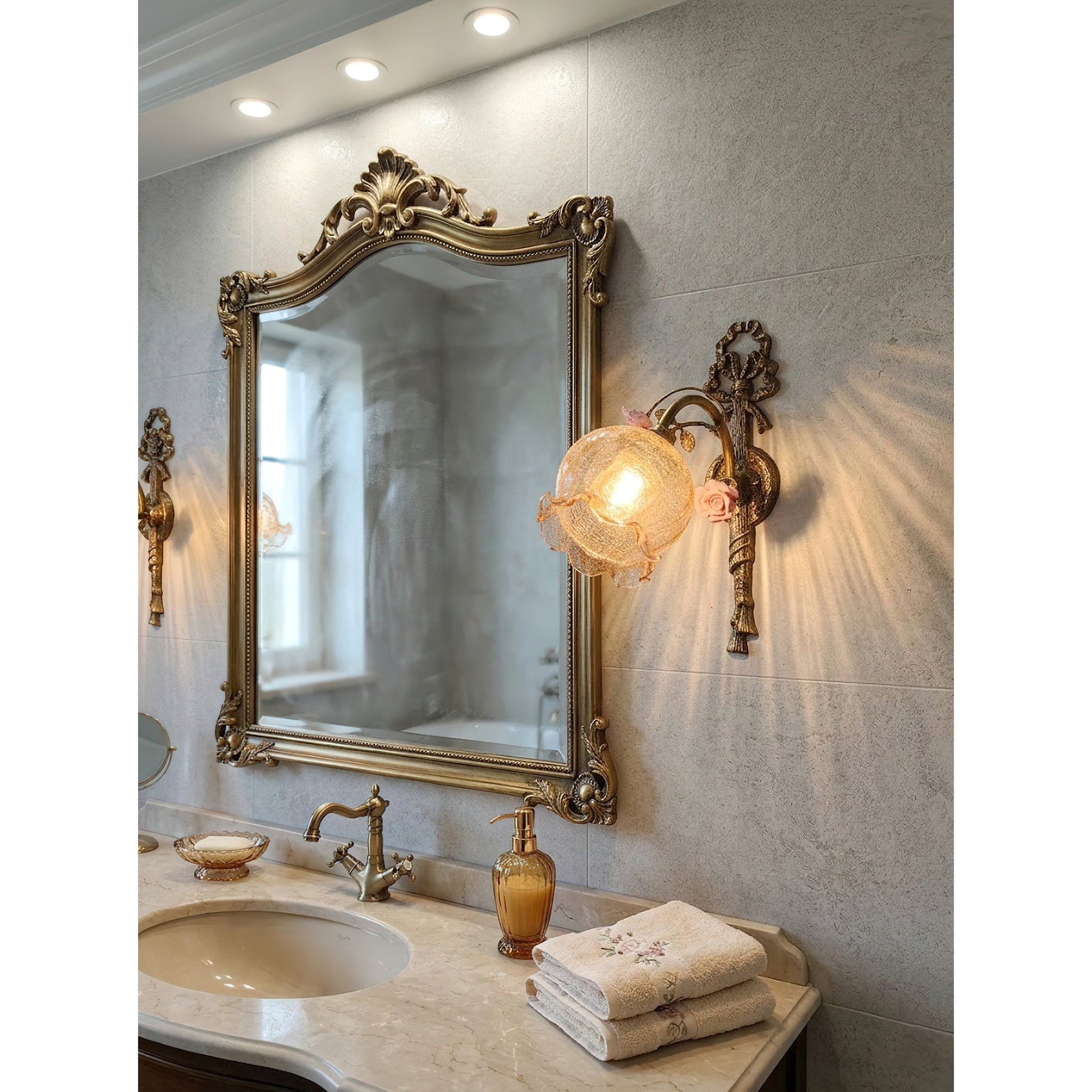 Neiman Wall Lamp with a White glass shade.