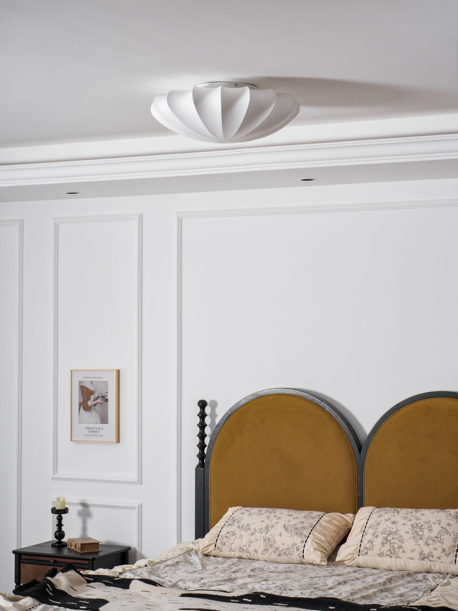 Eveny Ceiling Lamp Fabric Shell Sculptural Elegant-Neutral Decor