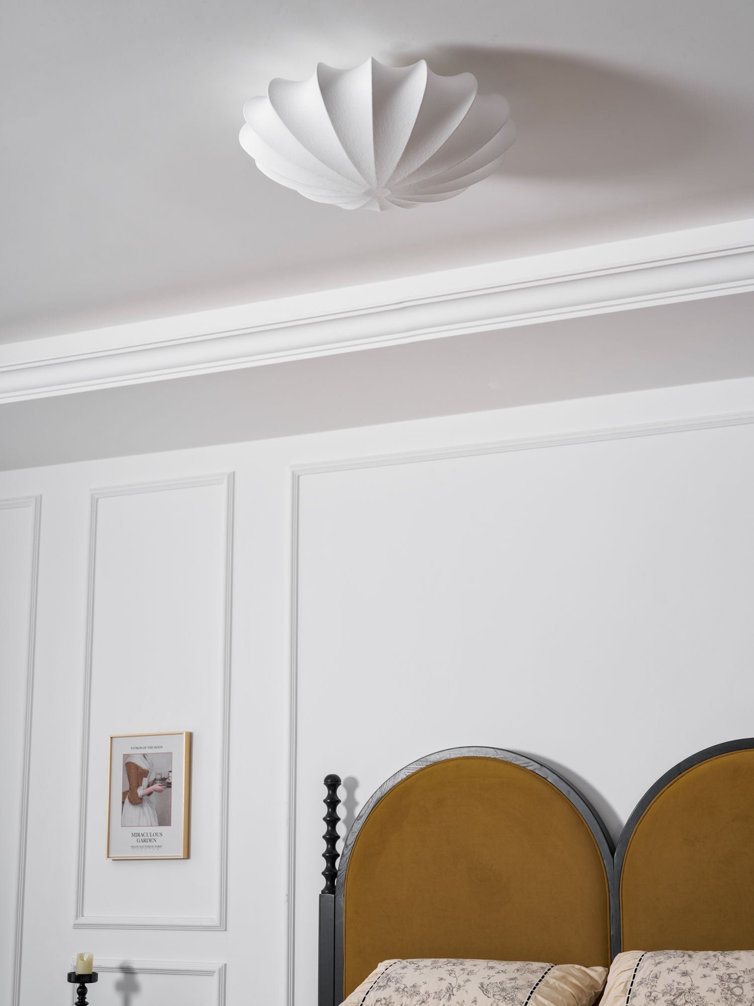 Eveny Ceiling Lamp Fabric Shell Sculptural Elegant-Neutral Decor