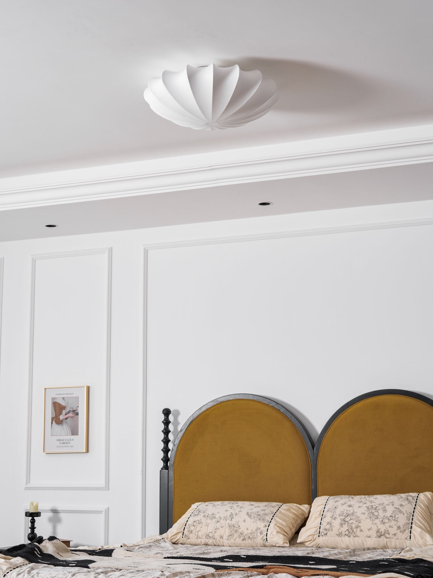 Eveny Ceiling Lamp Fabric Shell Sculptural Elegant-Neutral Decor
