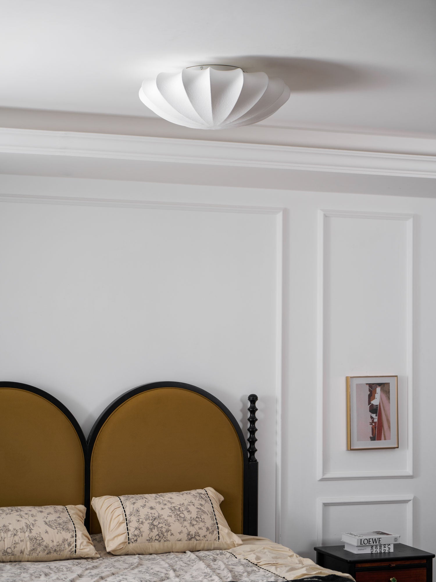 Eveny Ceiling Lamp Fabric Shell Sculptural Elegant-Neutral Decor