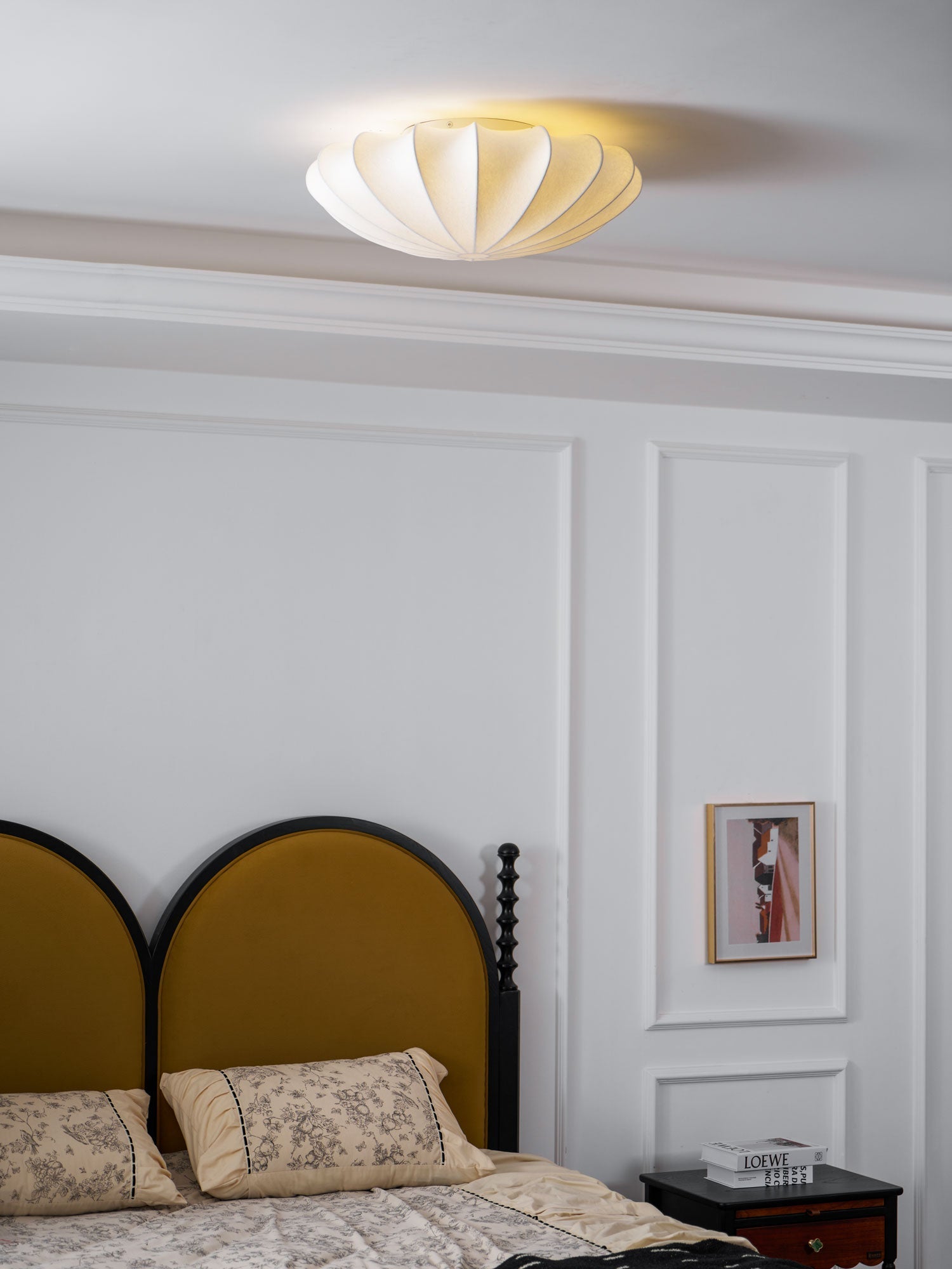 Eveny Ceiling Lamp Fabric Shell Sculptural Elegant-Neutral Decor