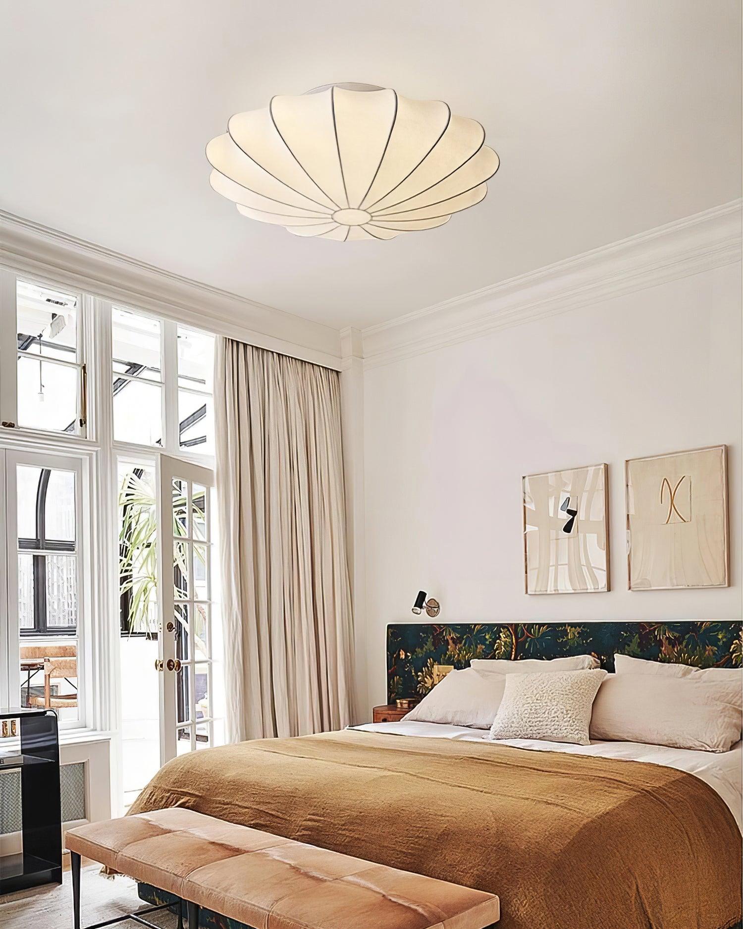 Eveny Ceiling Lamp Fabric Shell Sculptural Elegant-Neutral Decor