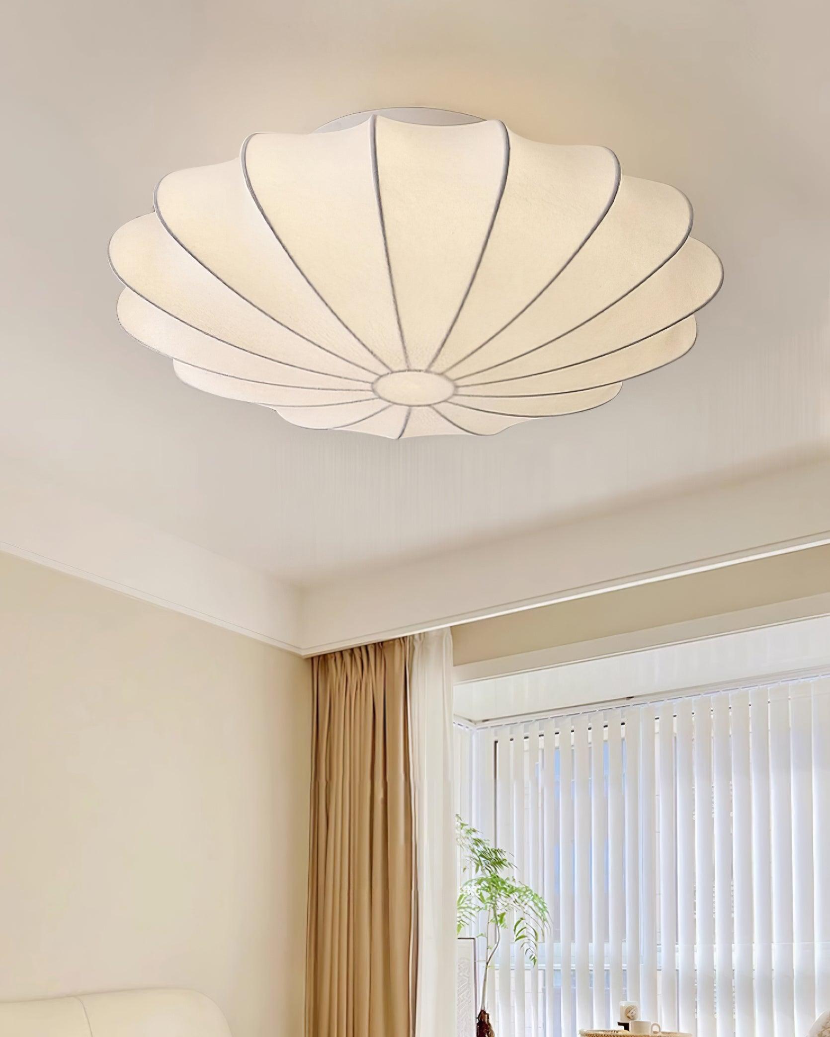 Eveny Ceiling Lamp Fabric Shell Sculptural Elegant-Neutral Decor