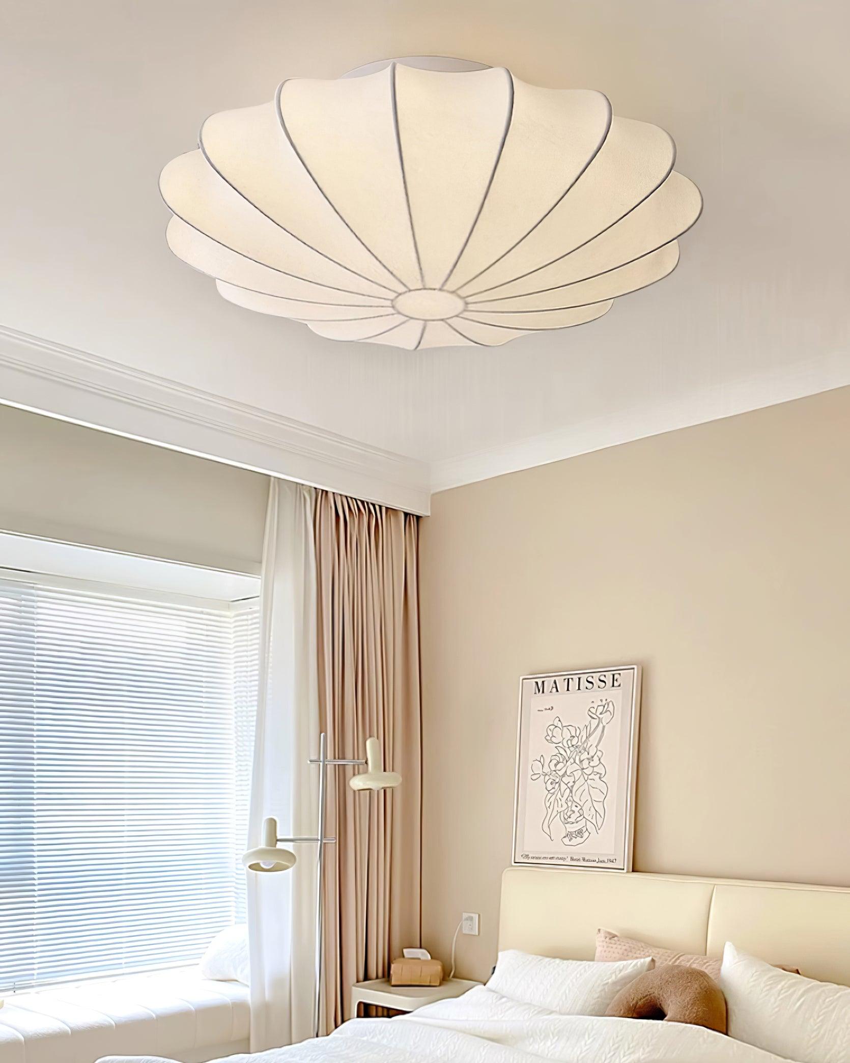 Eveny Ceiling Lamp Fabric Shell Sculptural Elegant-Neutral Decor