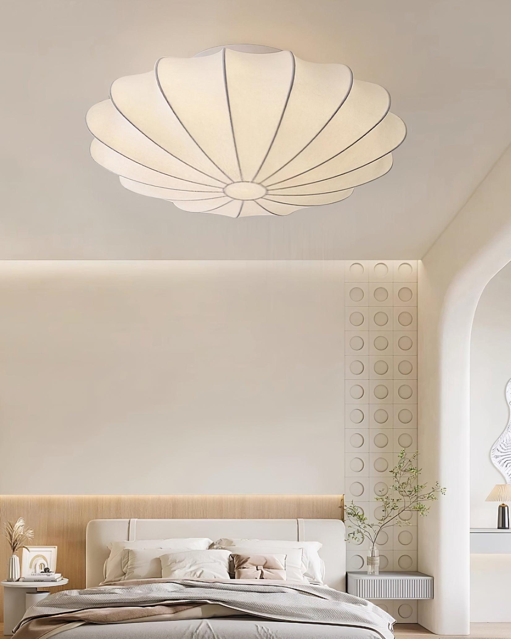 Eveny Ceiling Lamp Fabric Shell Sculptural Elegant-Neutral Decor