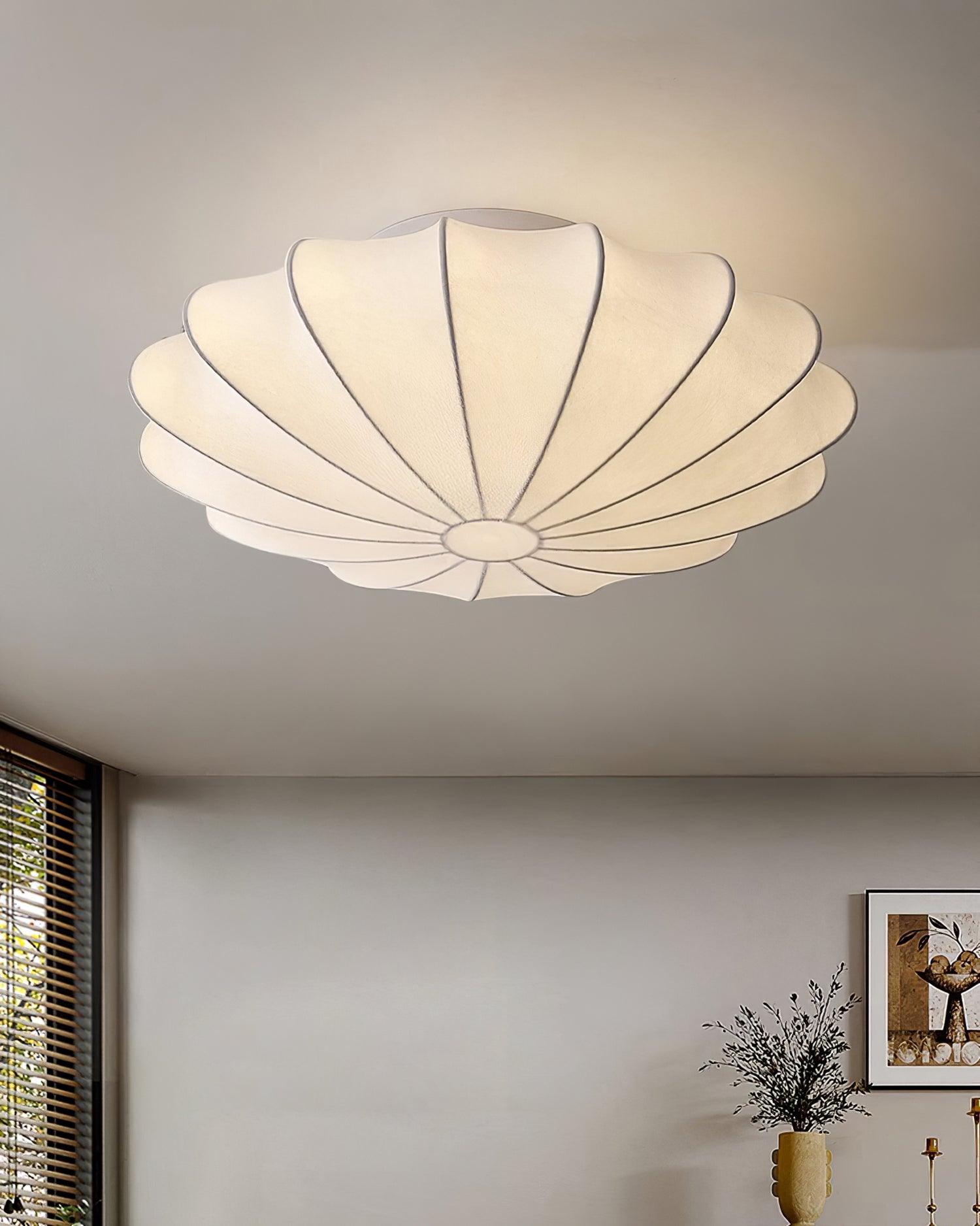 Eveny Ceiling Lamp Fabric Shell Sculptural Elegant-Neutral Decor