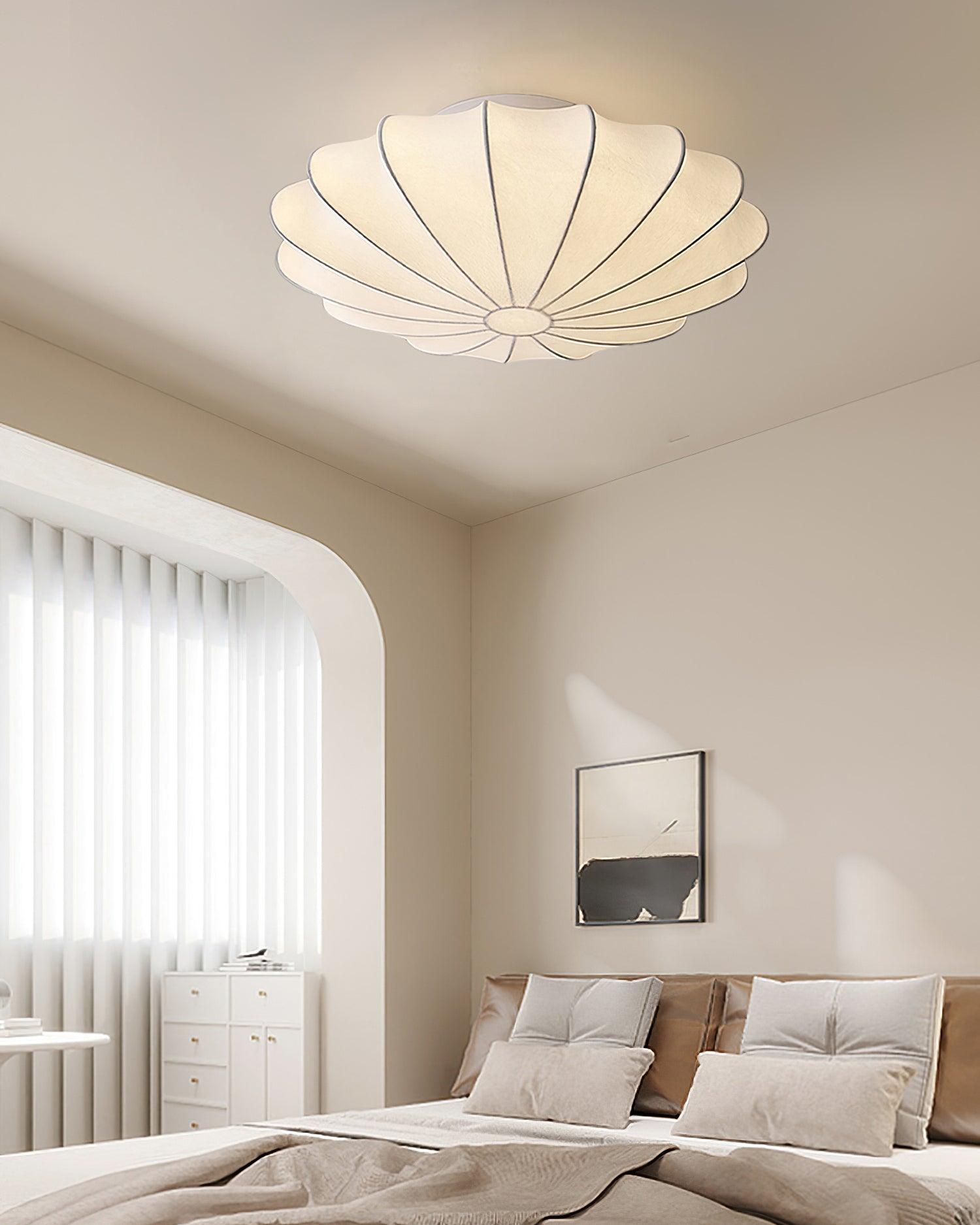 Eveny Ceiling Lamp Fabric Shell Sculptural Elegant-Neutral Decor