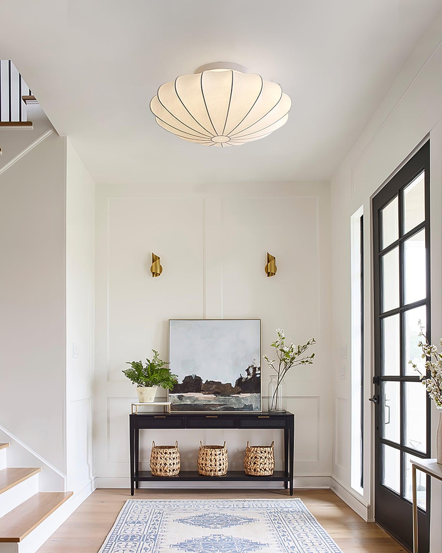 Eveny Ceiling Lamp Fabric Shell Sculptural Elegant-Neutral Decor