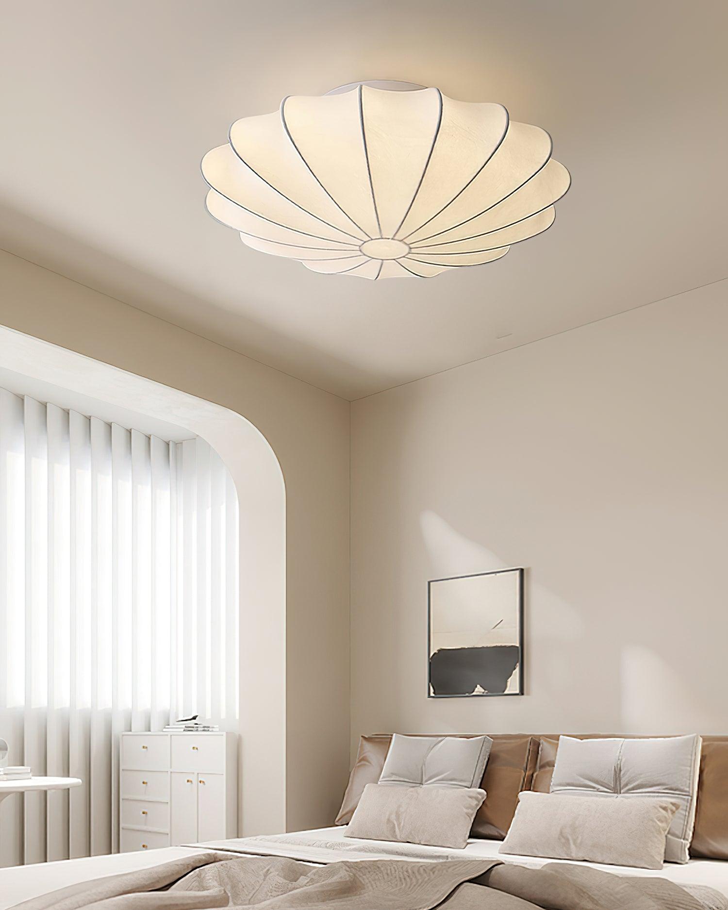 Eveny Ceiling Lamp Fabric Shell Sculptural Elegant-Neutral Decor