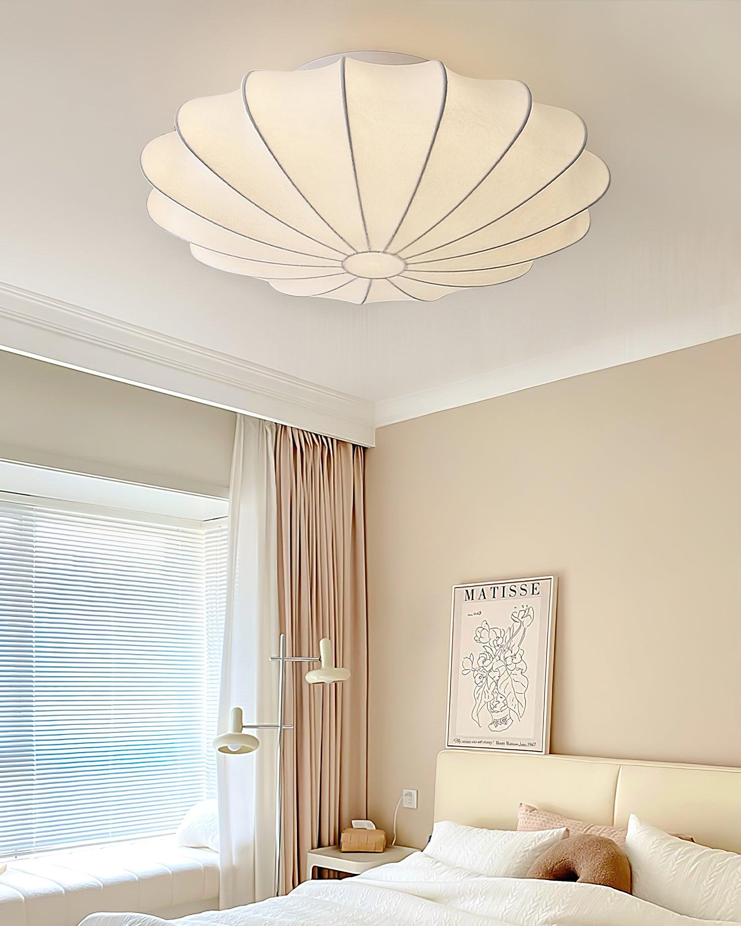 Eveny Ceiling Lamp Fabric Shell Sculptural Elegant-Neutral Decor