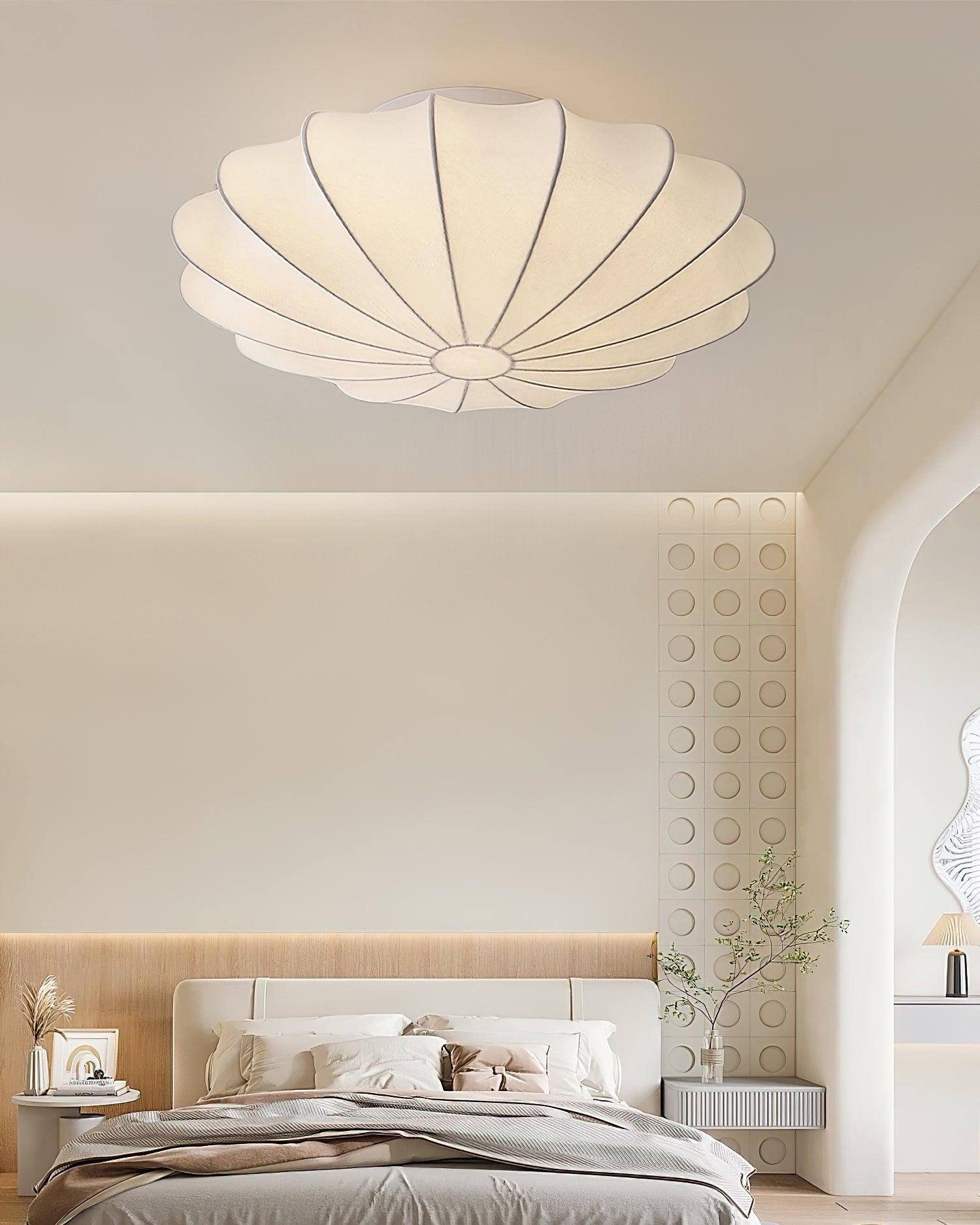 Eveny Ceiling Lamp Fabric Shell Sculptural Elegant-Neutral Decor