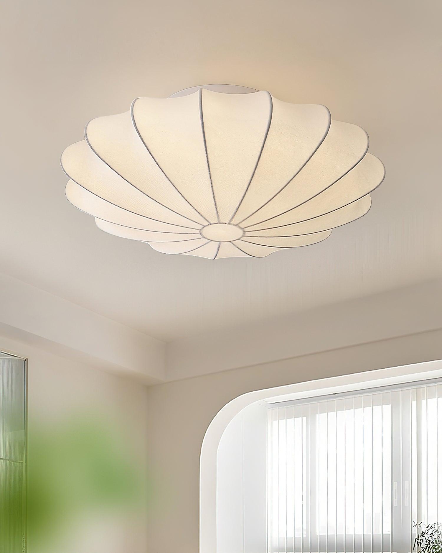 Eveny Ceiling Lamp Fabric Shell Sculptural Elegant-Neutral Decor