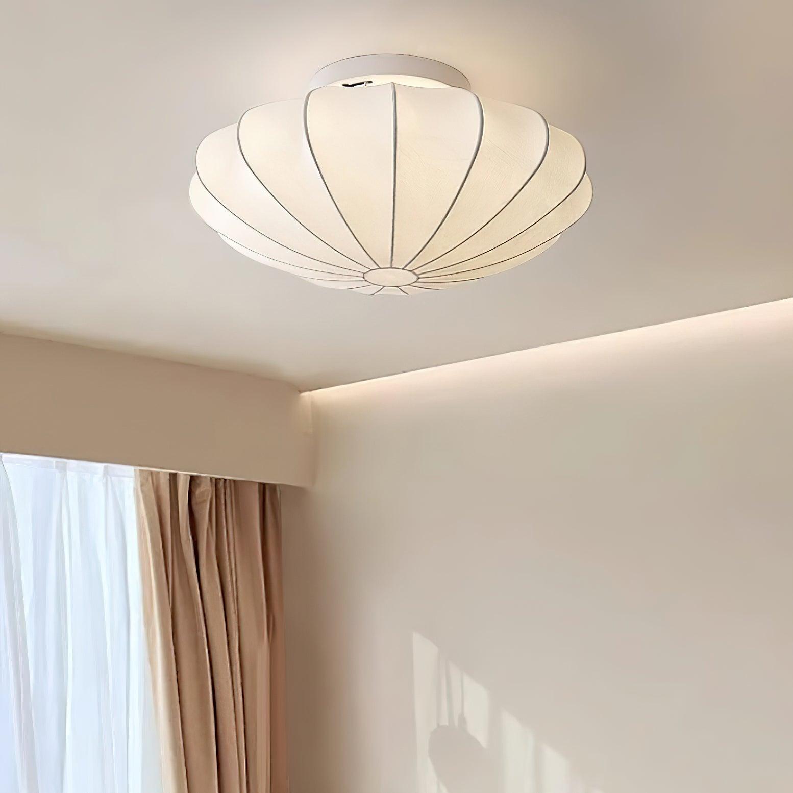 Eveny Ceiling Lamp Fabric Shell Sculptural Elegant-Neutral Decor