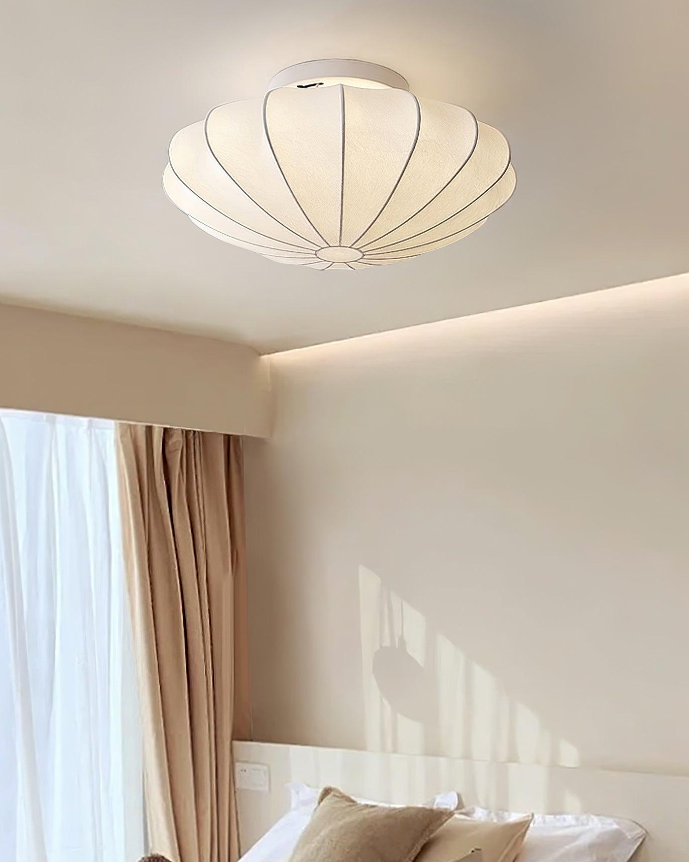 Eveny Ceiling Lamp Fabric Shell Sculptural Elegant-Neutral Decor