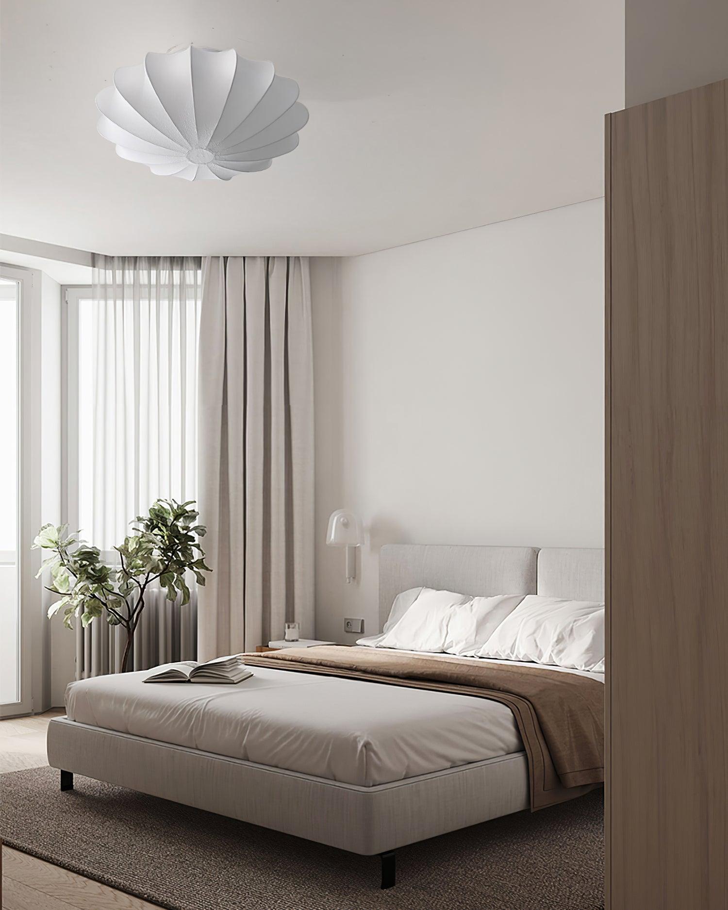 Eveny Ceiling Lamp Fabric Shell Sculptural Elegant-Neutral Decor