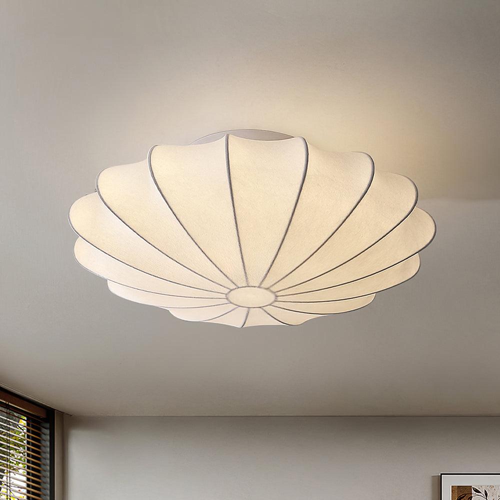 Eveny Ceiling Lamp Fabric Shell Sculptural Elegant-Neutral Decor