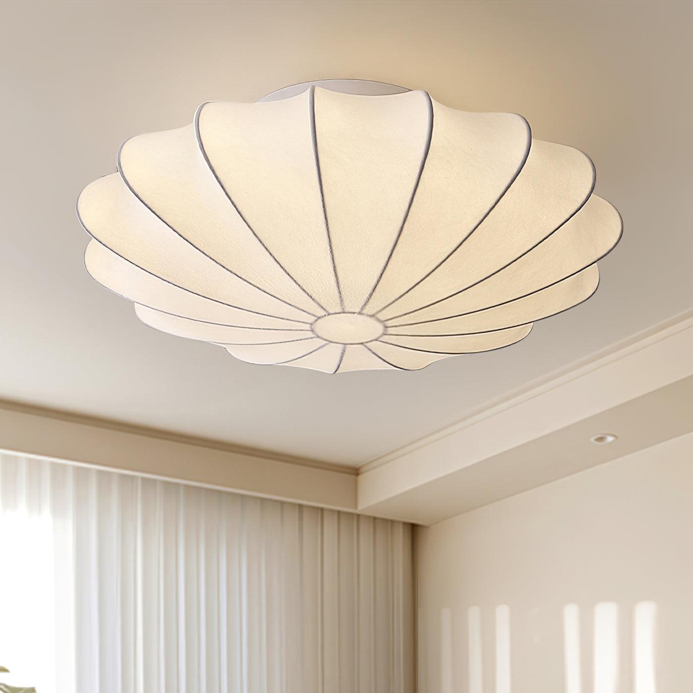 Eveny Ceiling Lamp Fabric Shell Sculptural Elegant-Neutral Decor