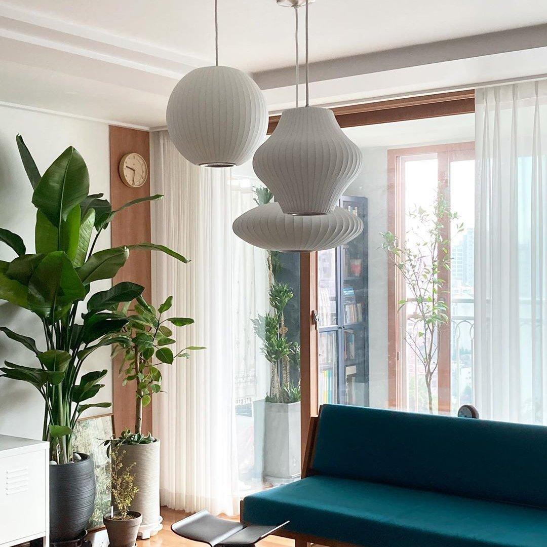 Nebula Bubble Mulberry Silk Pendant Lamp-Neutral Decor