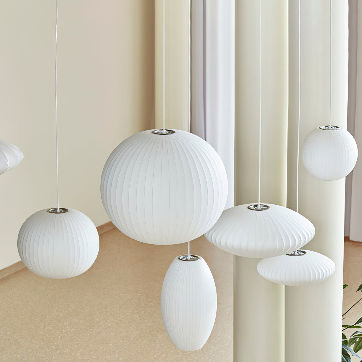 Bis Silk & Steel Pendant Lamp-Neutral Decor
