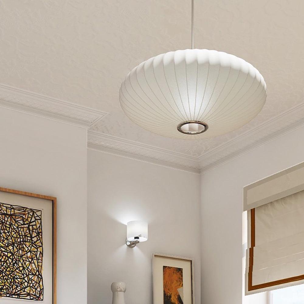 Nebula Bubble Mulberry Silk Pendant Lamp-Neutral Decor