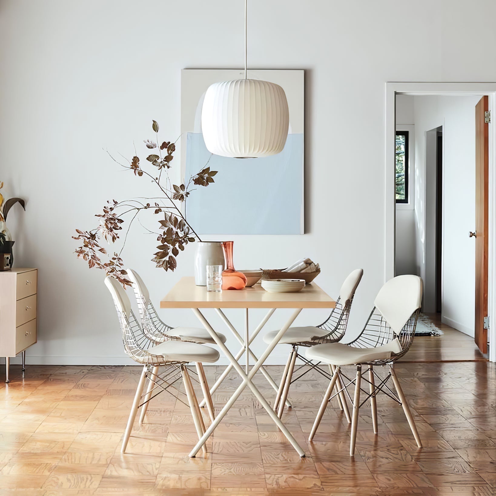 Bis Silk & Steel Pendant Lamp-Neutral Decor