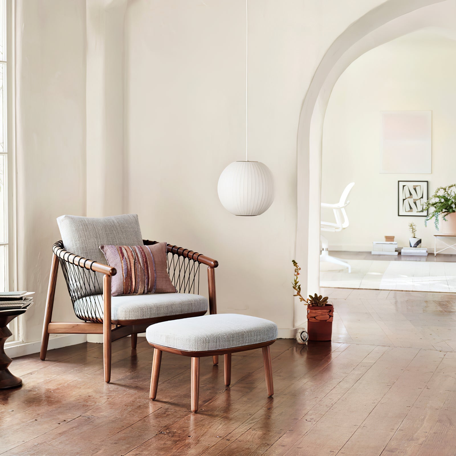 Bis Silk & Steel Pendant Lamp-Neutral Decor