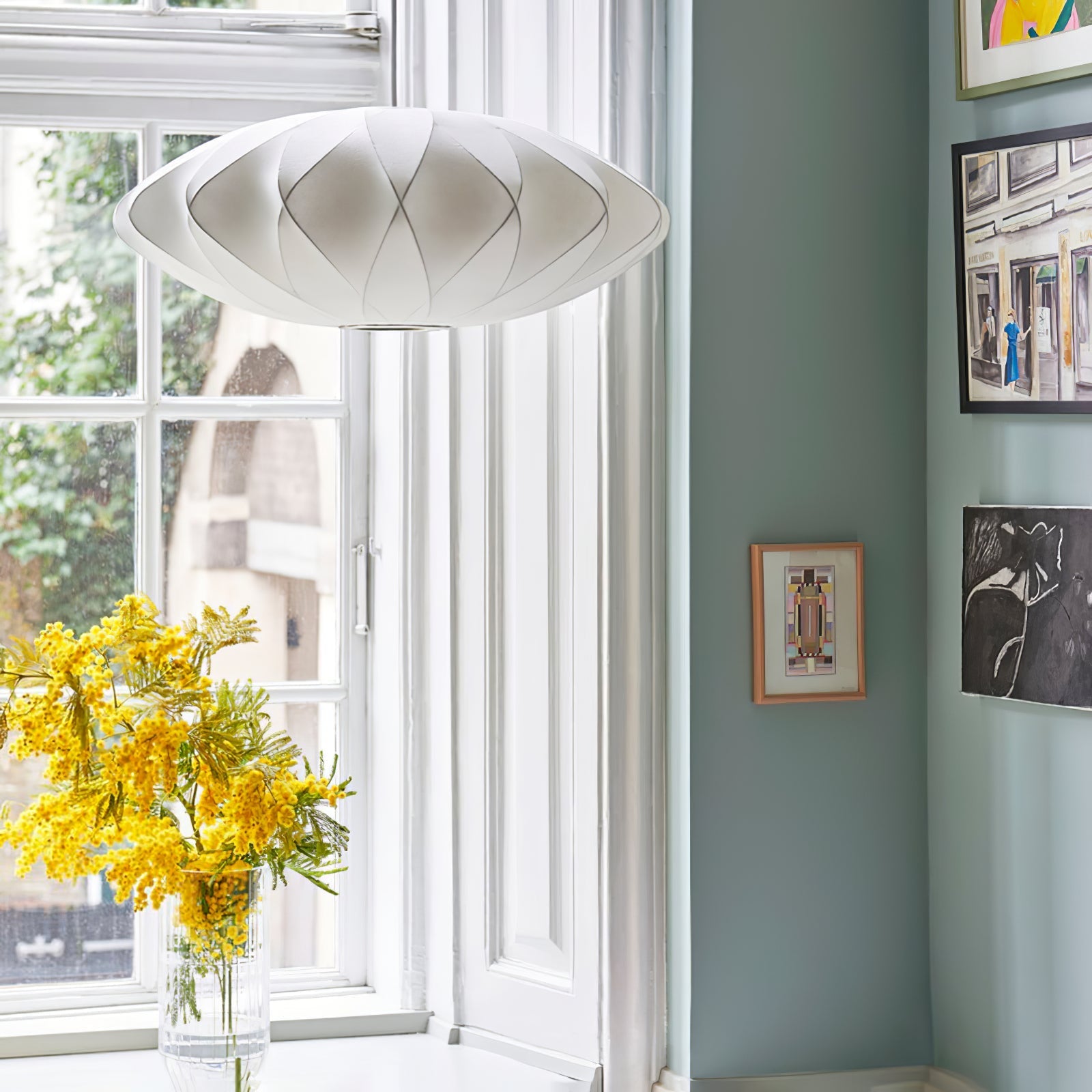 Bis Silk & Steel Pendant Lamp-Neutral Decor
