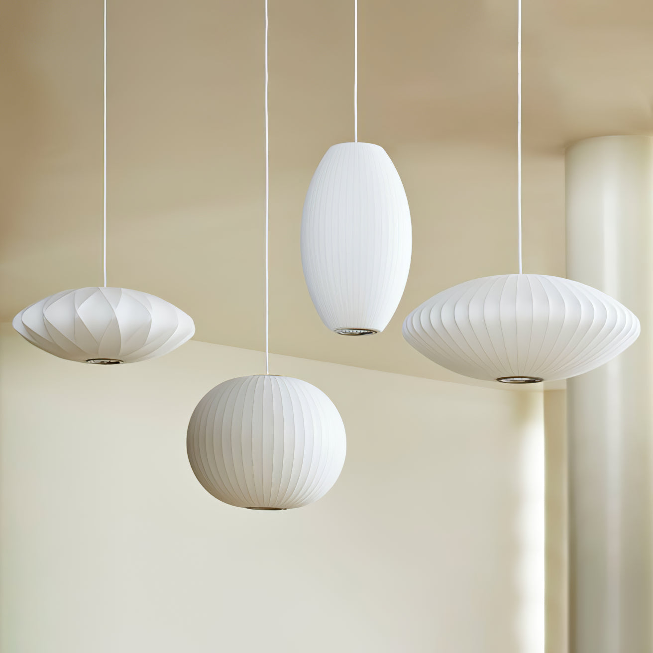 Bis Silk & Steel Pendant Lamp-Neutral Decor