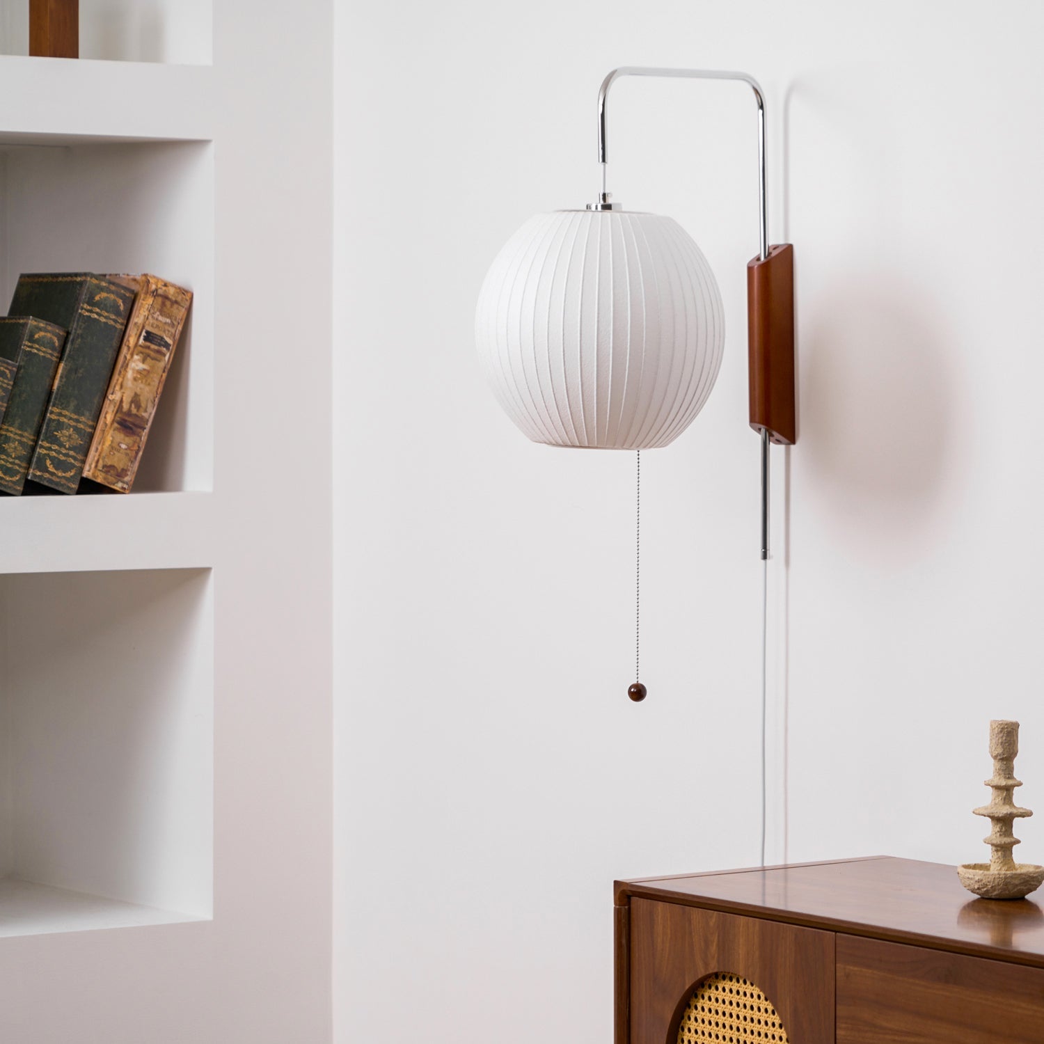 Lustra Wall Sconce Walnut Ball-Neutral Decor