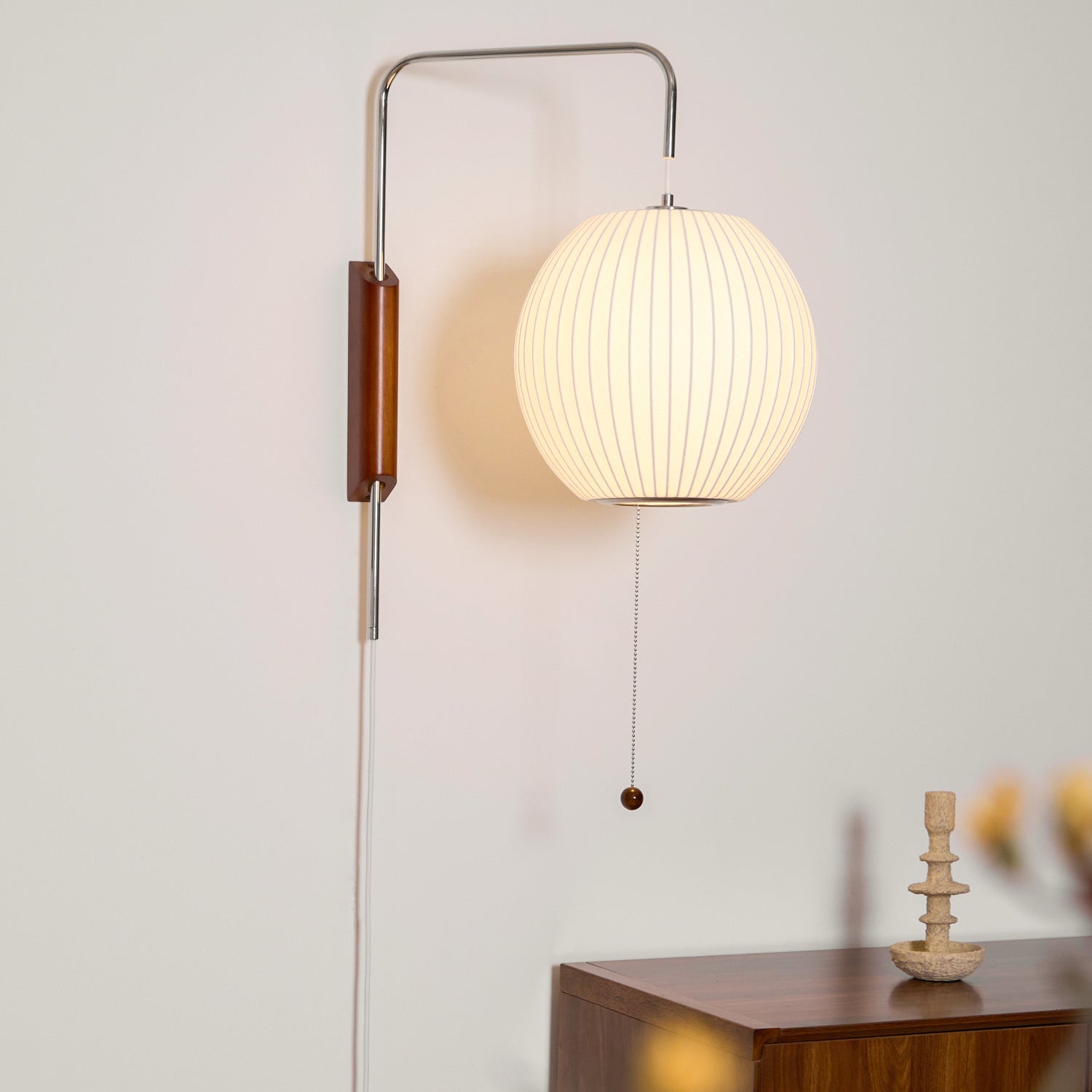 Lustra Wall Sconce Walnut Ball-Neutral Decor