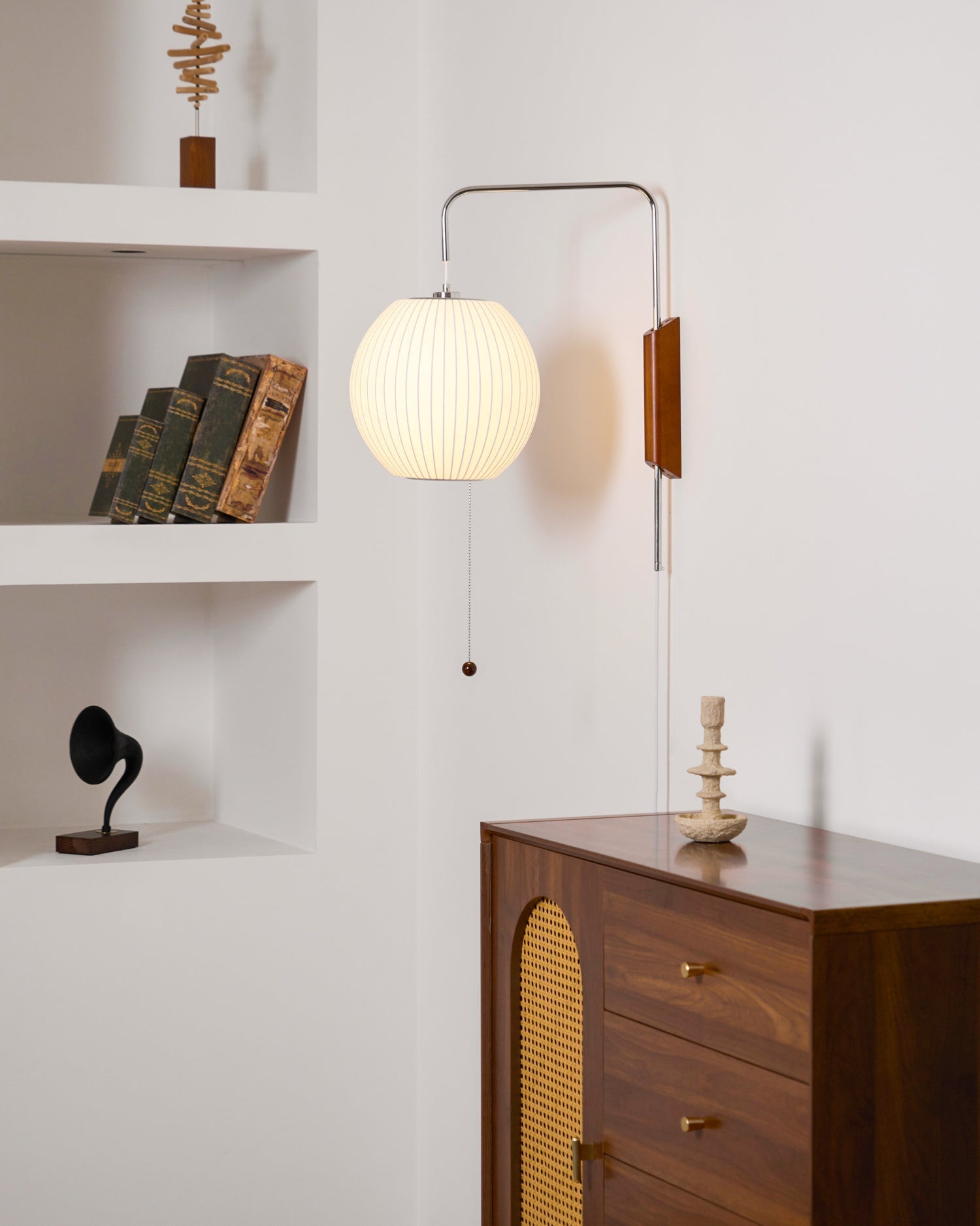 Lustra Wall Sconce Walnut Ball-Neutral Decor