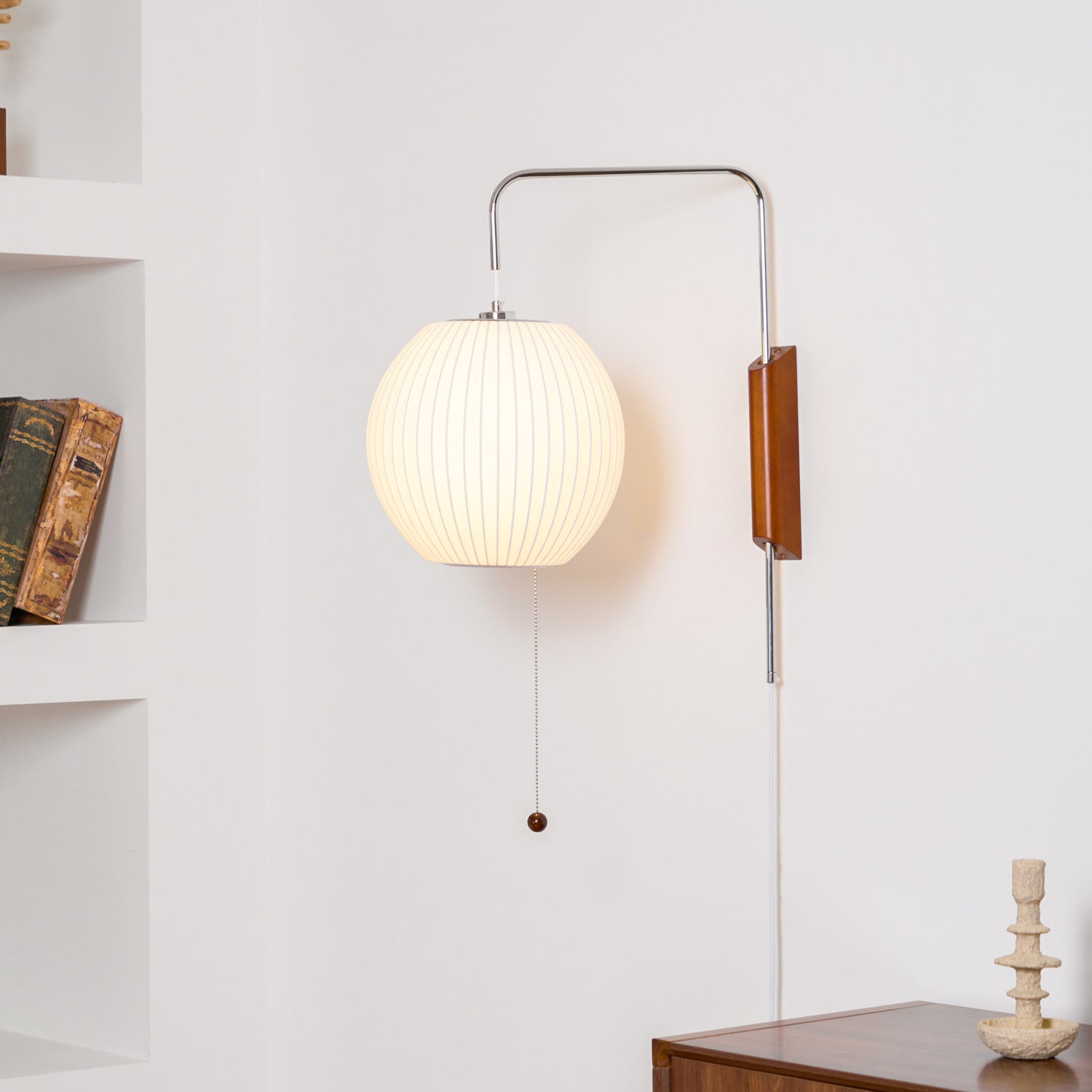 Lustra Wall Sconce Walnut Ball-Neutral Decor