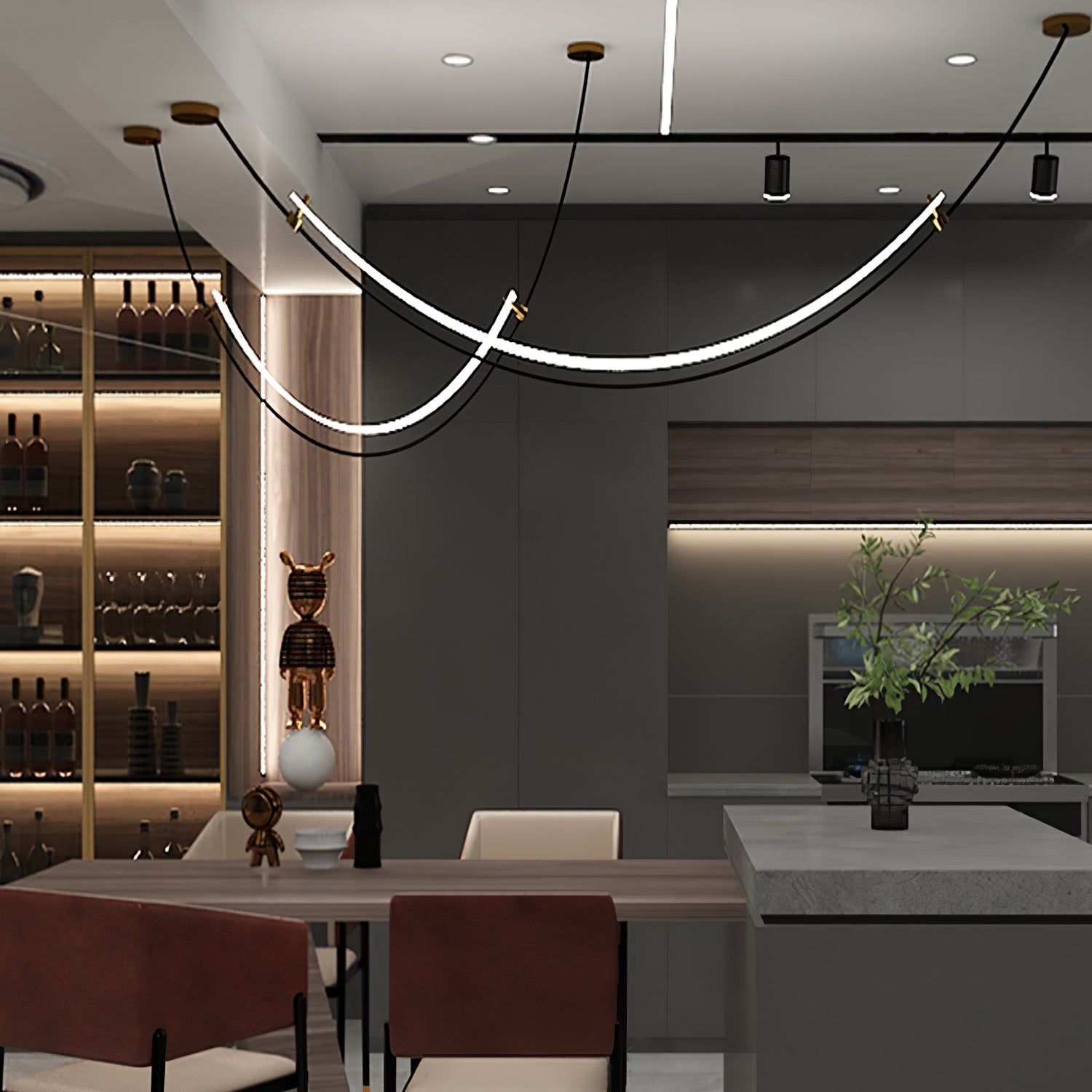 Zephira Curved LED Pendant Light