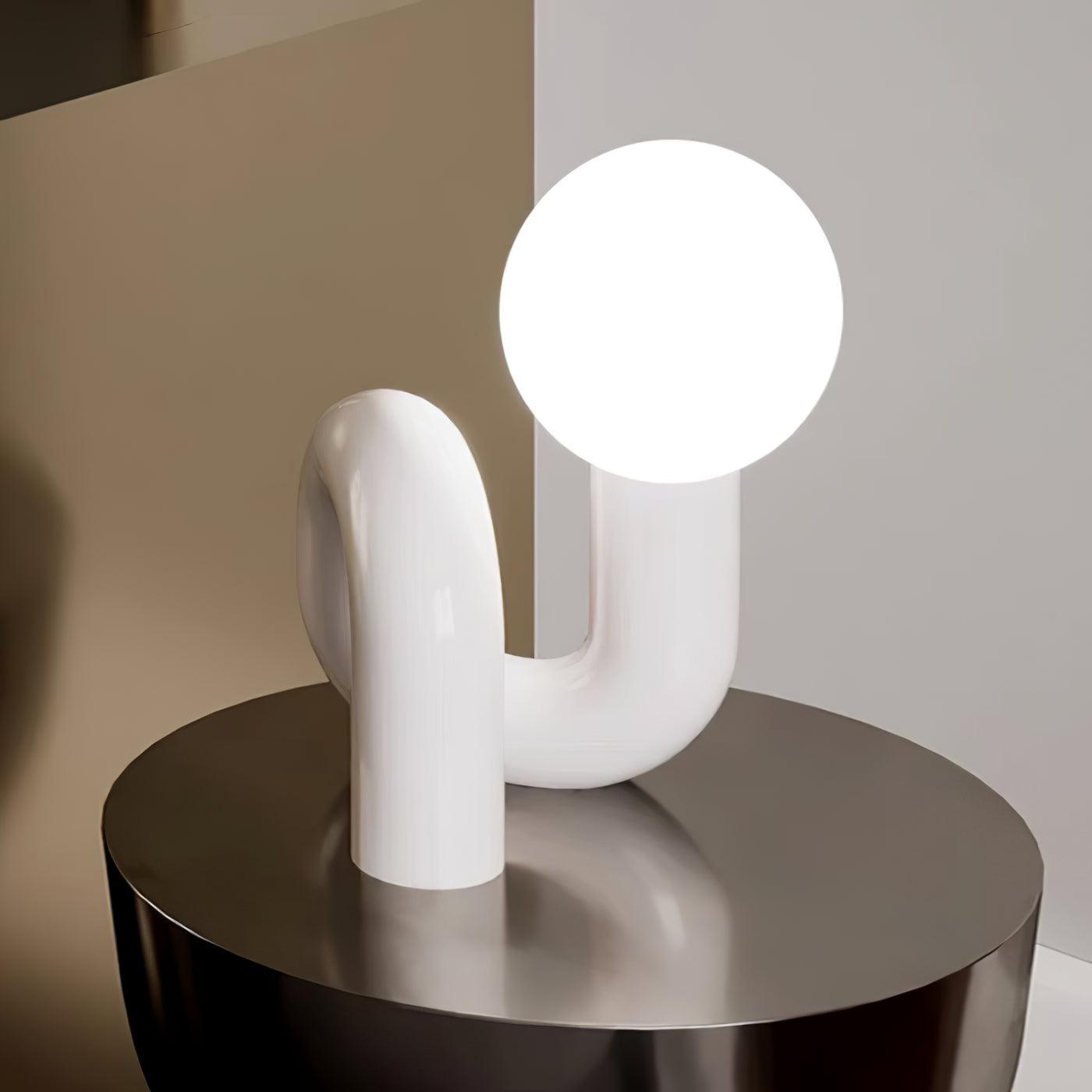 Aveny Lamp Playful N Shape All White-Neutral Decor