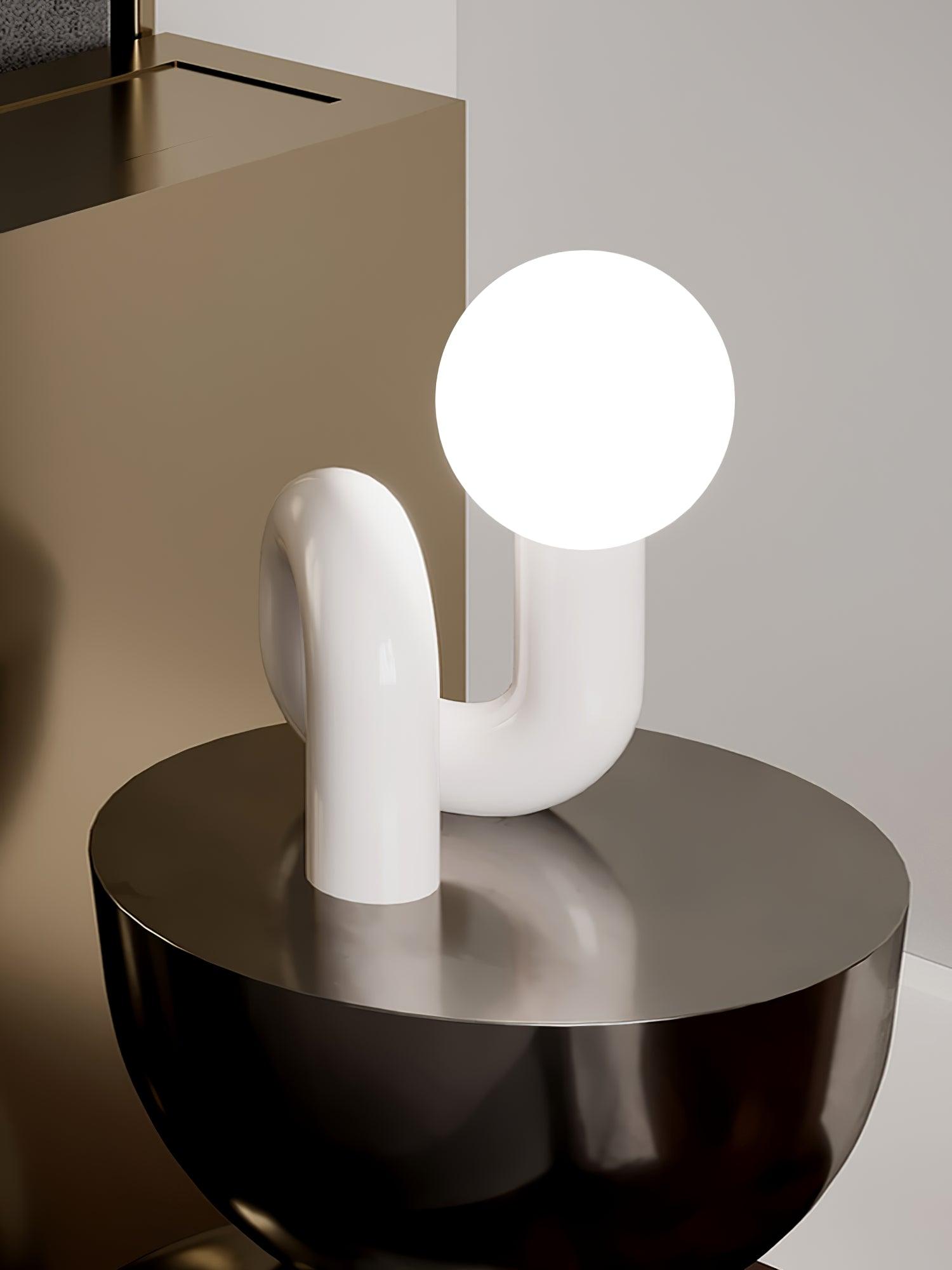 Aveny Lamp Playful N Shape All White-Neutral Decor