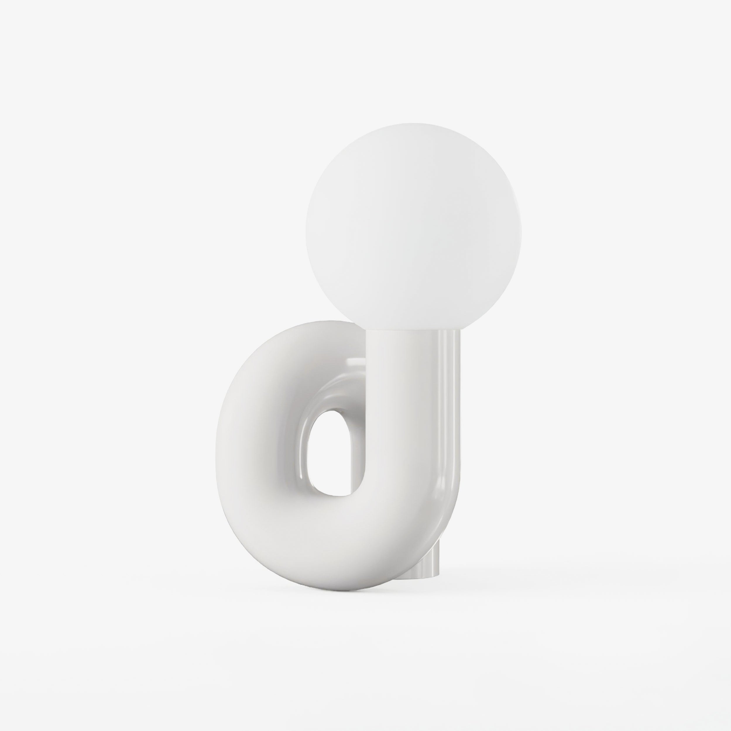 Aveny Lamp Playful N Shape All White-Neutral Decor