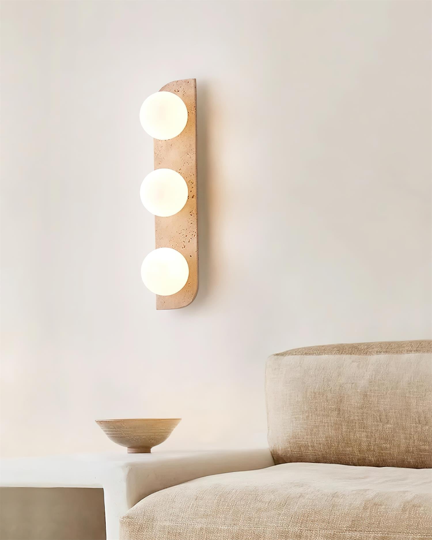 Nara Travertine Wall Lamp-Neutral Decor