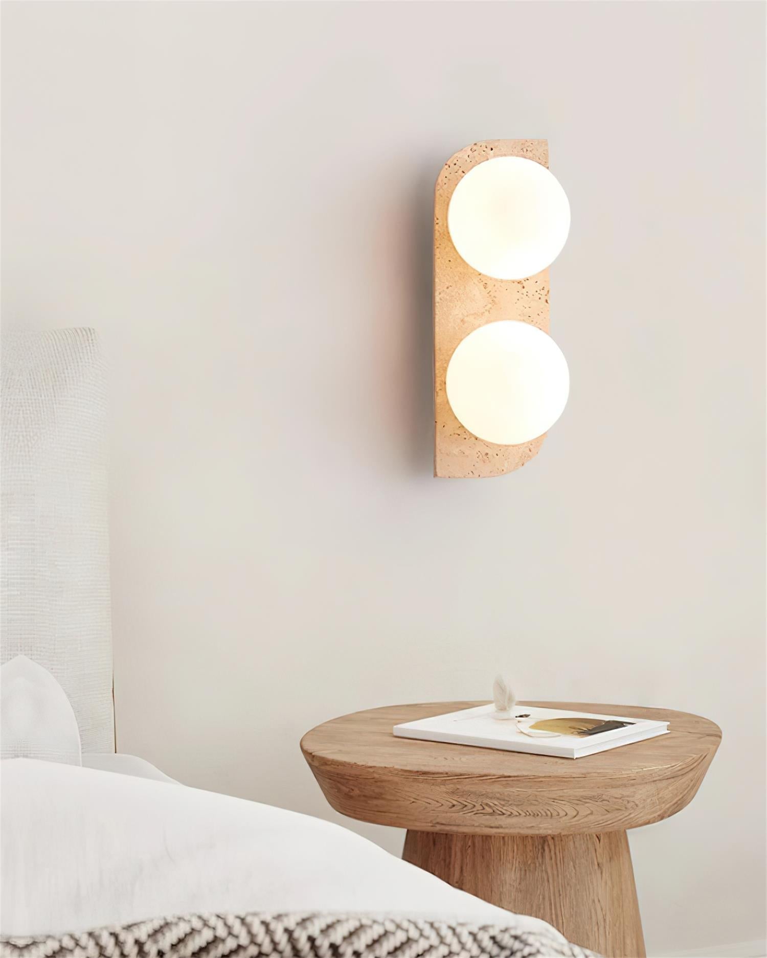 Nara Travertine Wall Lamp-Neutral Decor