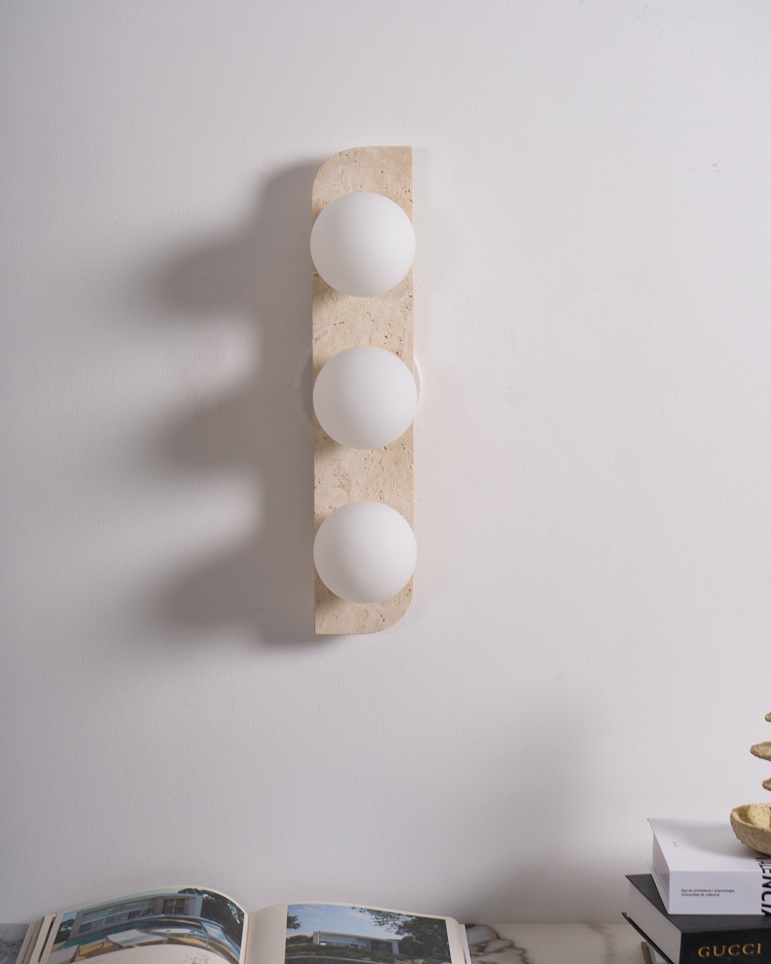 Nara Travertine Wall Lamp-Neutral Decor
