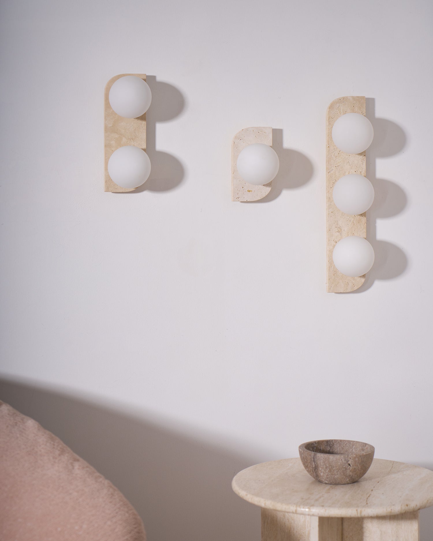 Hanlo Minimalist Travertine Plug-In Wall Light-Neutral Decor