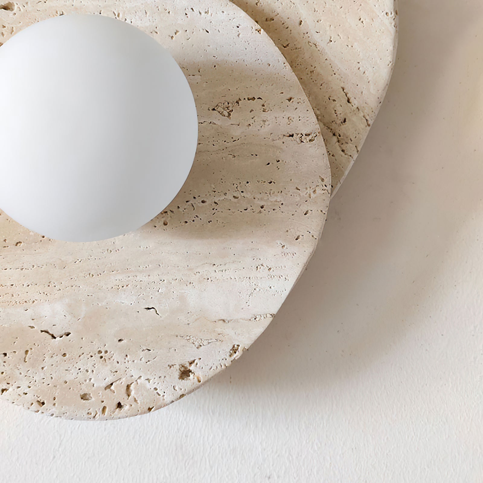 Neptune Wall Light  Travertine Layered  Wabi-sabi Aesthetics